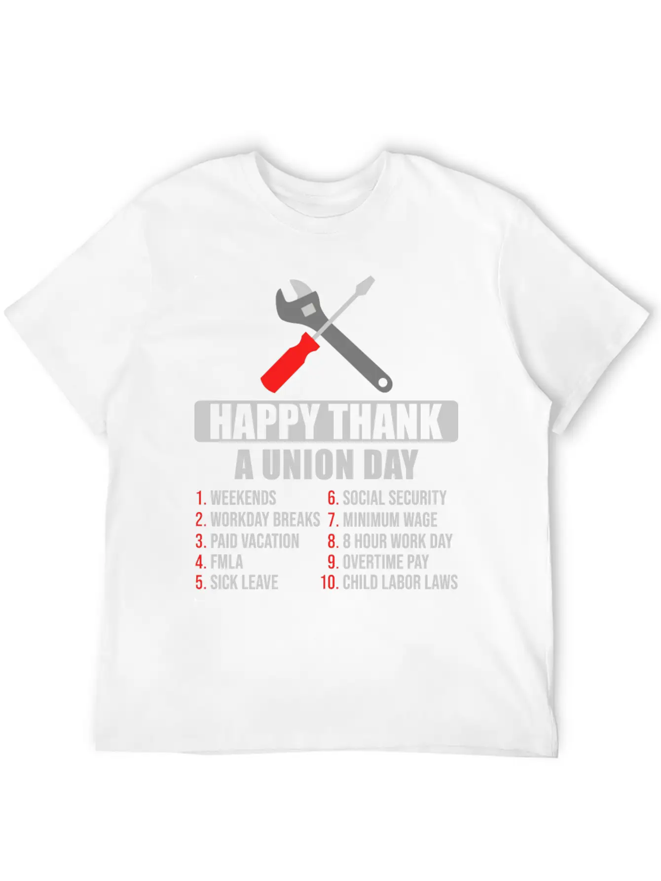 Happy Thank A Union Day Labor Day Unisex Short Sleeve Soft Cotton T-Shirt – Casual Everyday Wear