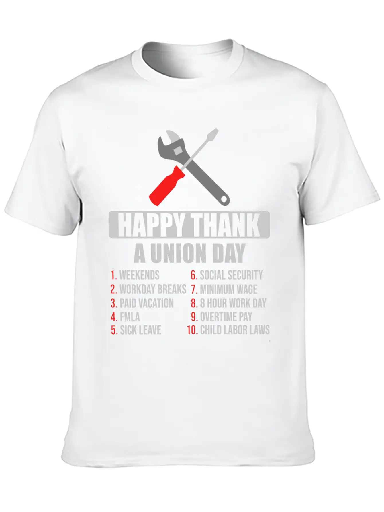 Happy Thank A Union Day Labor Day Unisex Short Sleeve Soft Cotton T-Shirt – Casual Everyday Wear