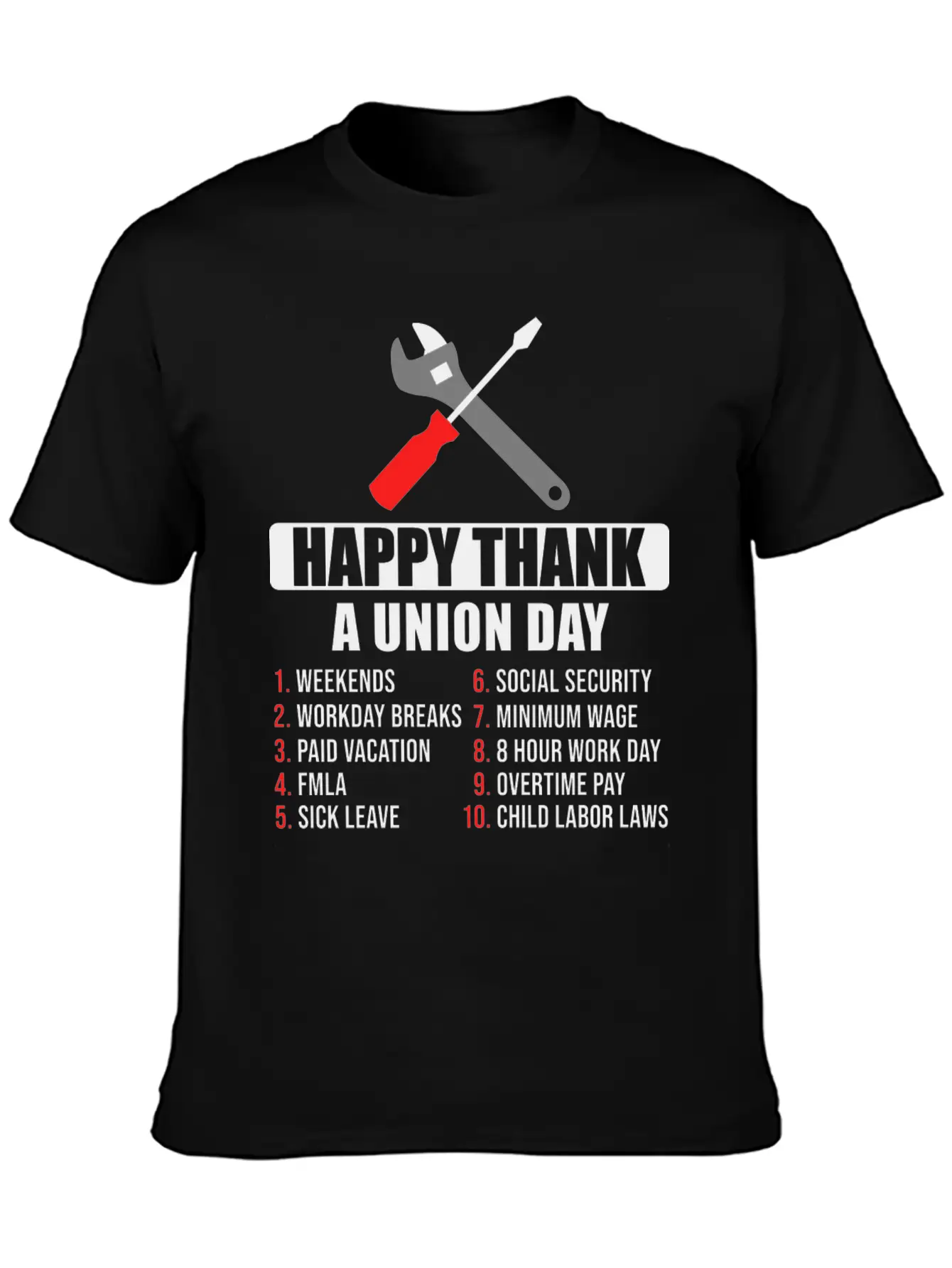 Happy Thank A Union Day Labor Day Unisex Short Sleeve Soft Cotton T-Shirt – Casual Everyday Wear