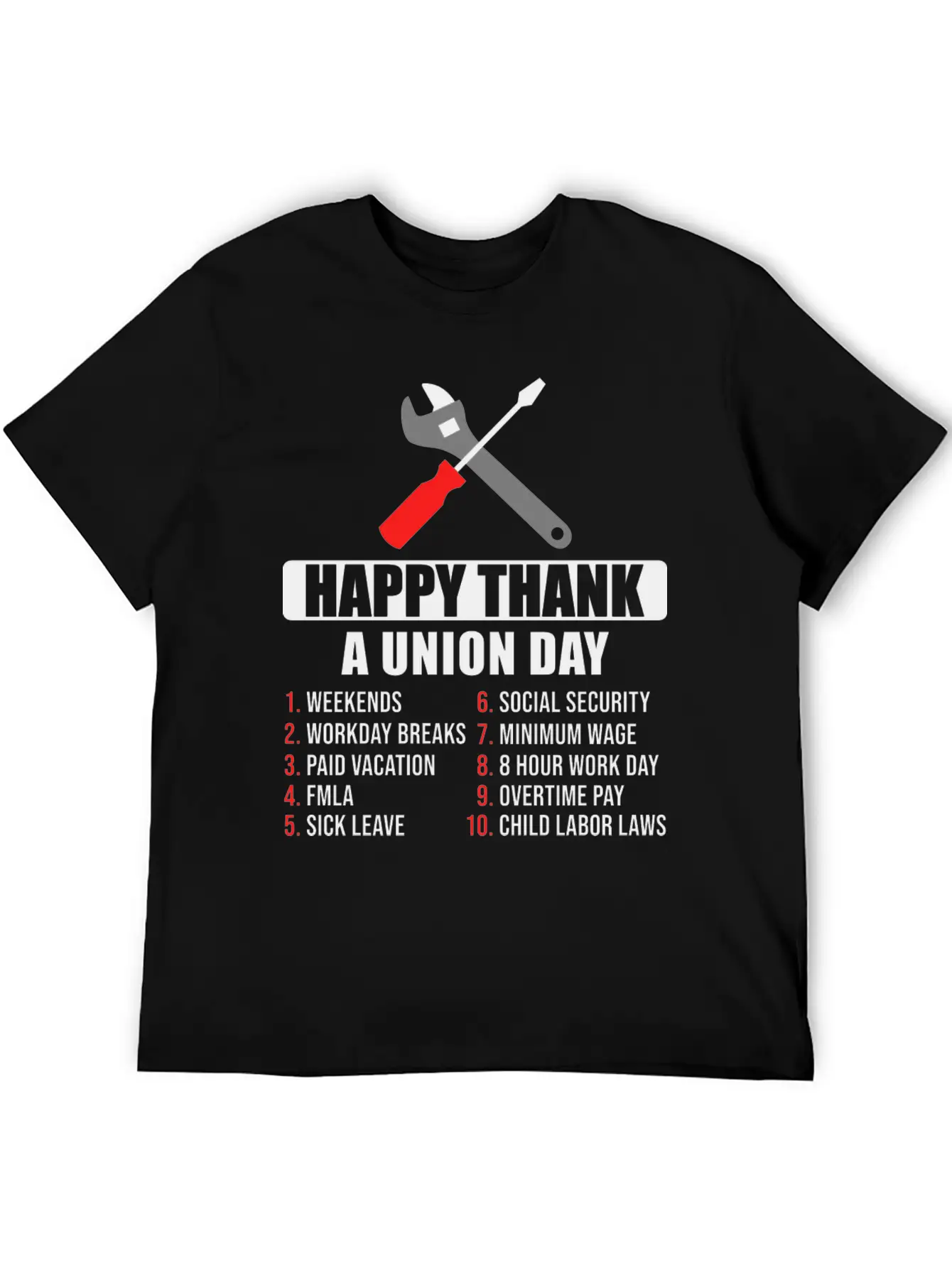Happy Thank A Union Day Labor Day Unisex Short Sleeve Soft Cotton T-Shirt – Casual Everyday Wear