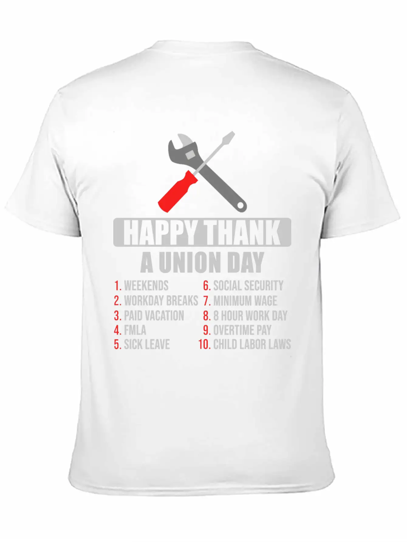 Happy Thank A Union Day Labor Day Unisex Short Sleeve Soft Cotton T-Shirt – Casual Everyday Wear