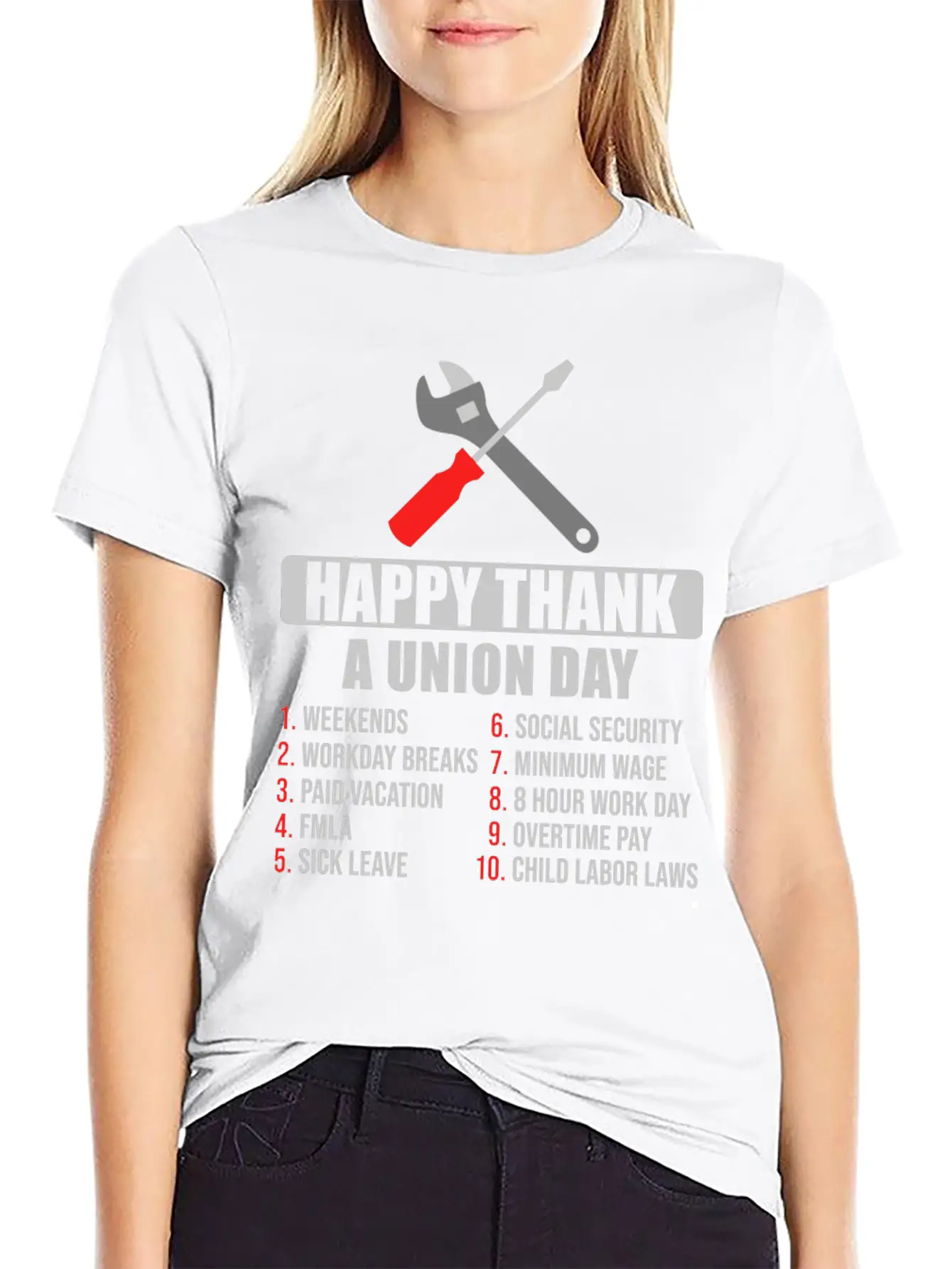 Happy Thank A Union Day Labor Day Unisex Short Sleeve Soft Cotton T-Shirt – Casual Everyday Wear