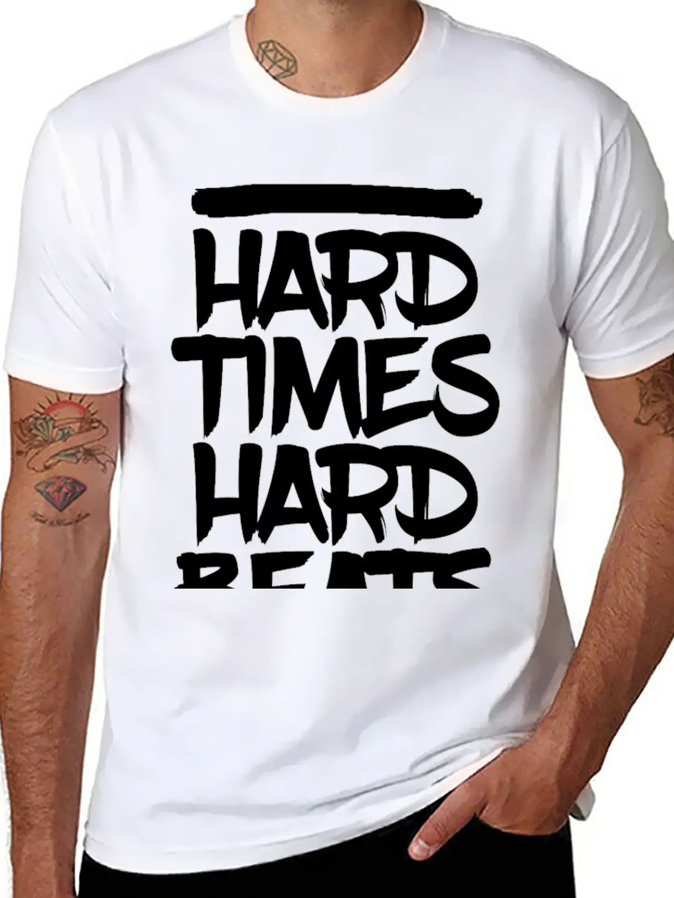 HARD TIMES HARD BEATS Classic Cotton Tee – Unisex Comfort For Any Season