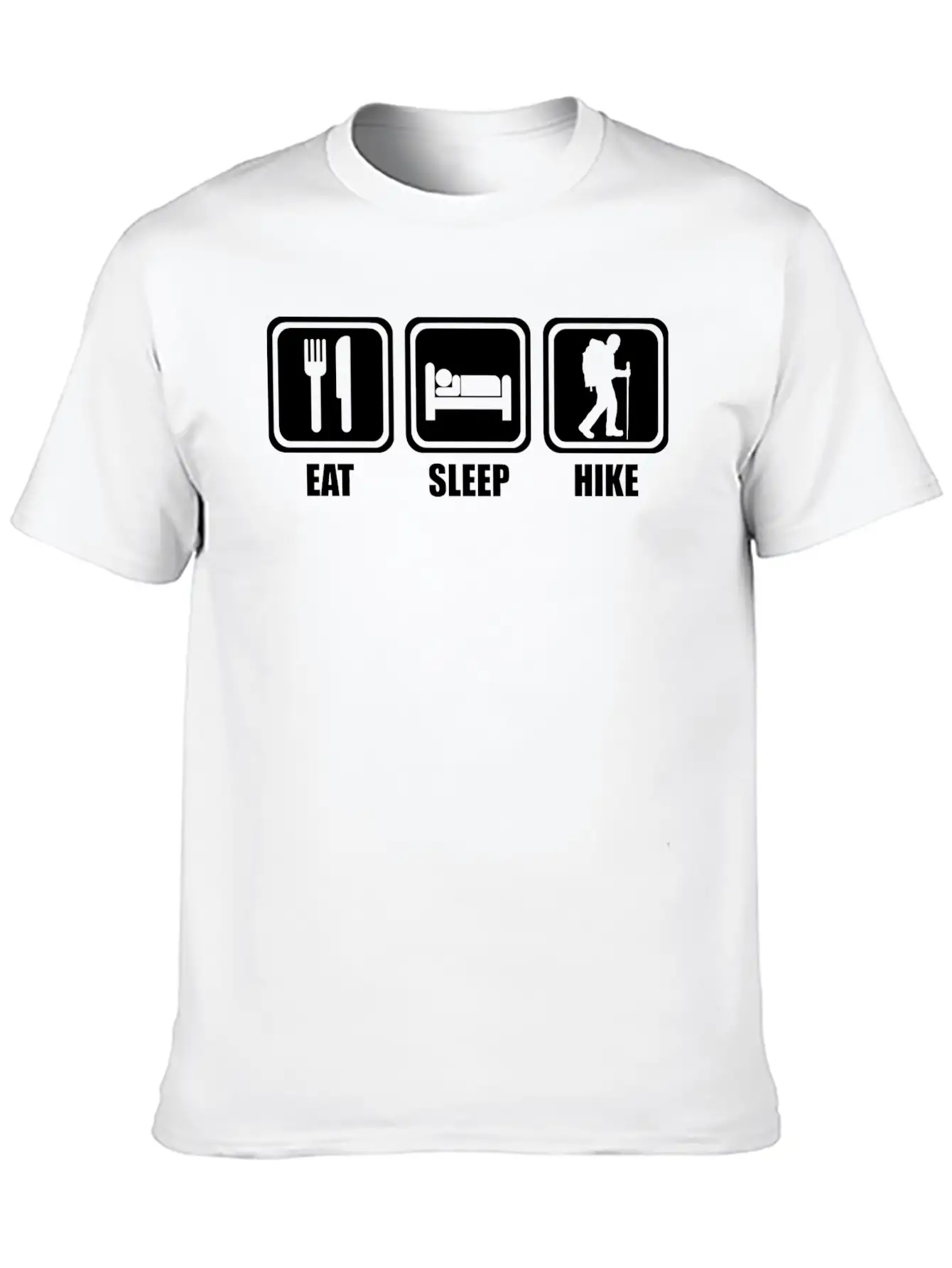 Hiking - Eat Sleep Hiking Casual Graphic T-Shirt – Simple And Comfortable Daily Wear