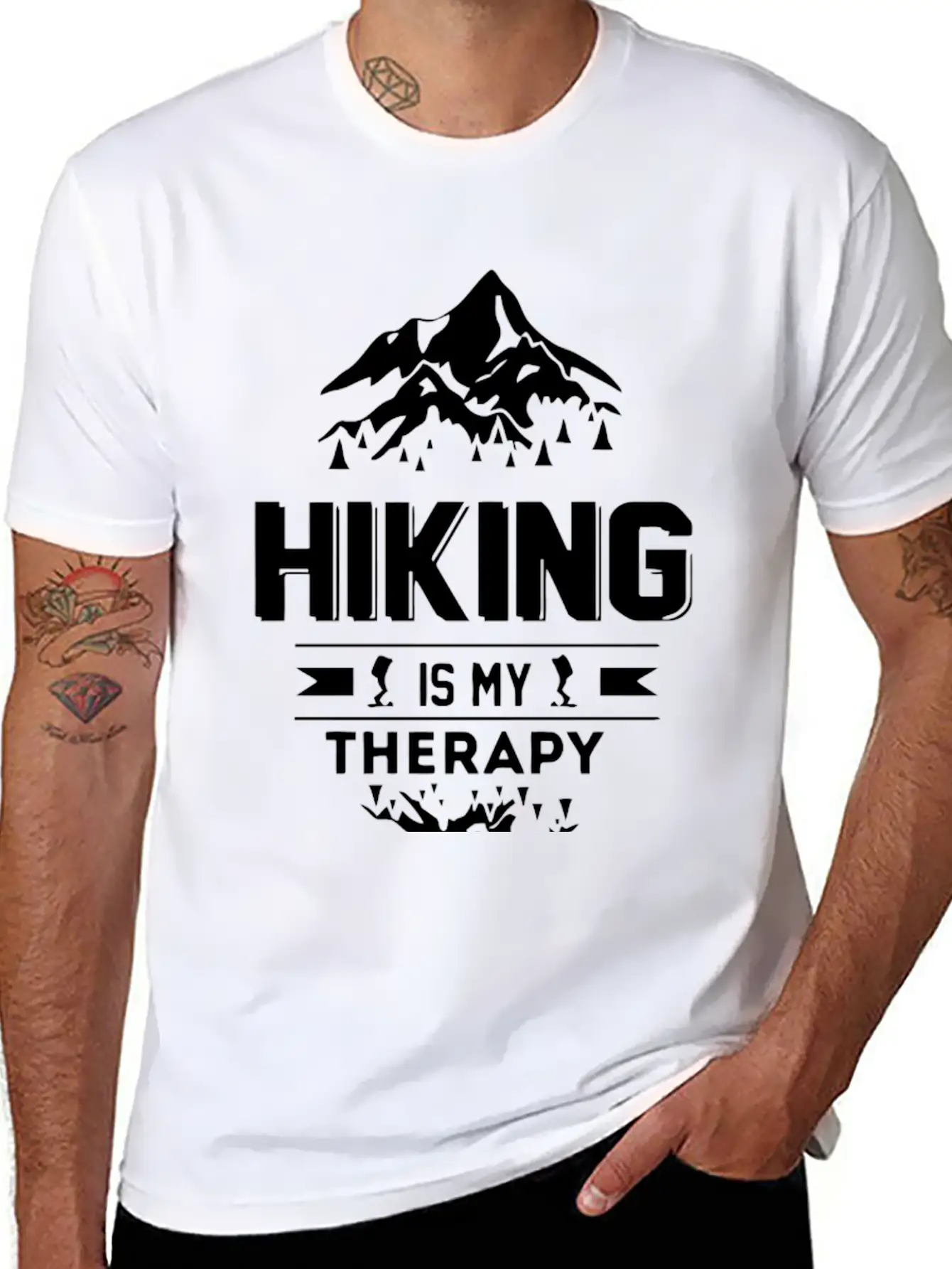 Hiking Is My Therapy Classic Cotton Tee – Unisex Comfort For Any Season