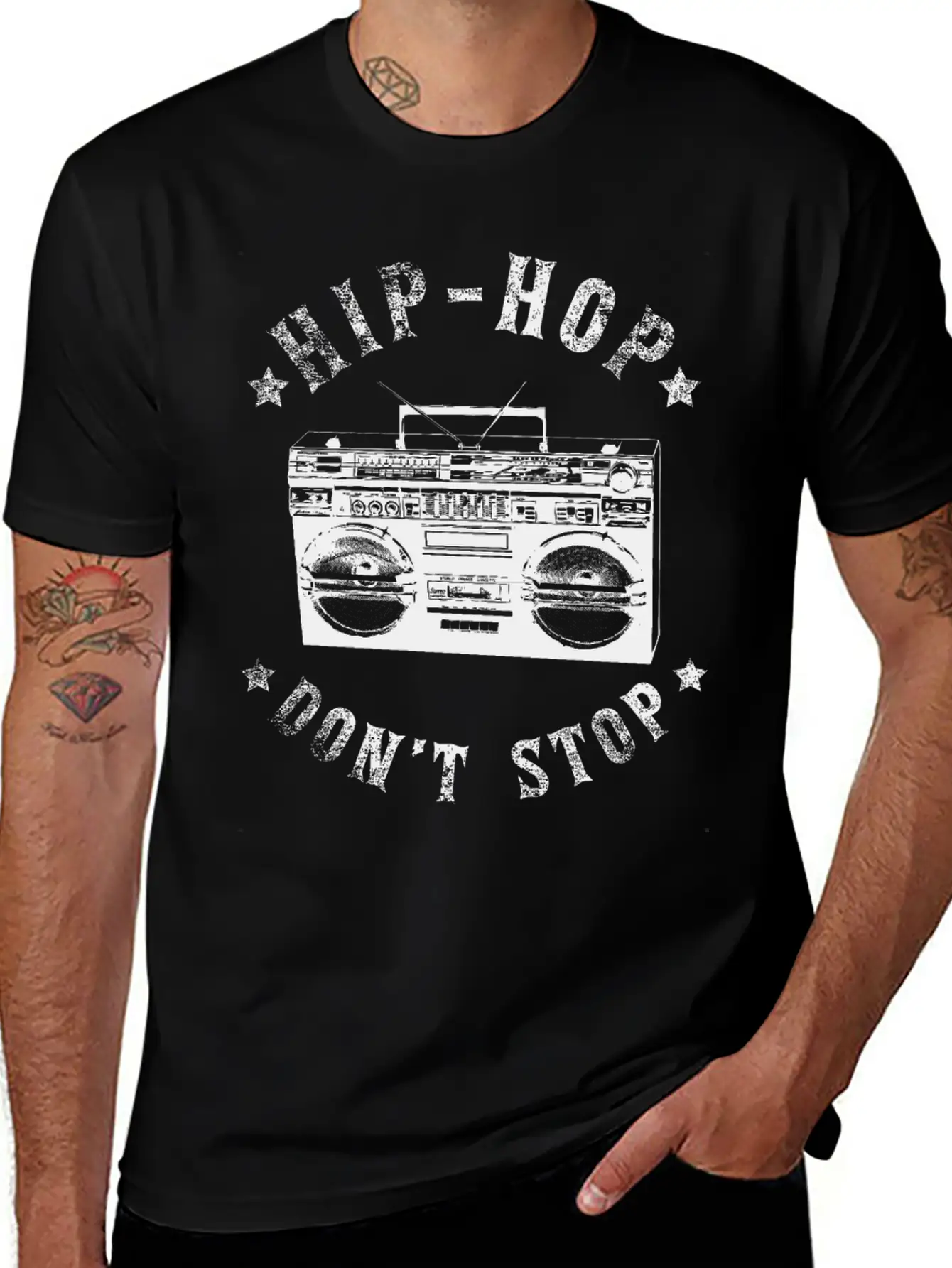 Hip Hop Don't Stop Simple Everyday Graphic Tee – Lightweight Summer Wear