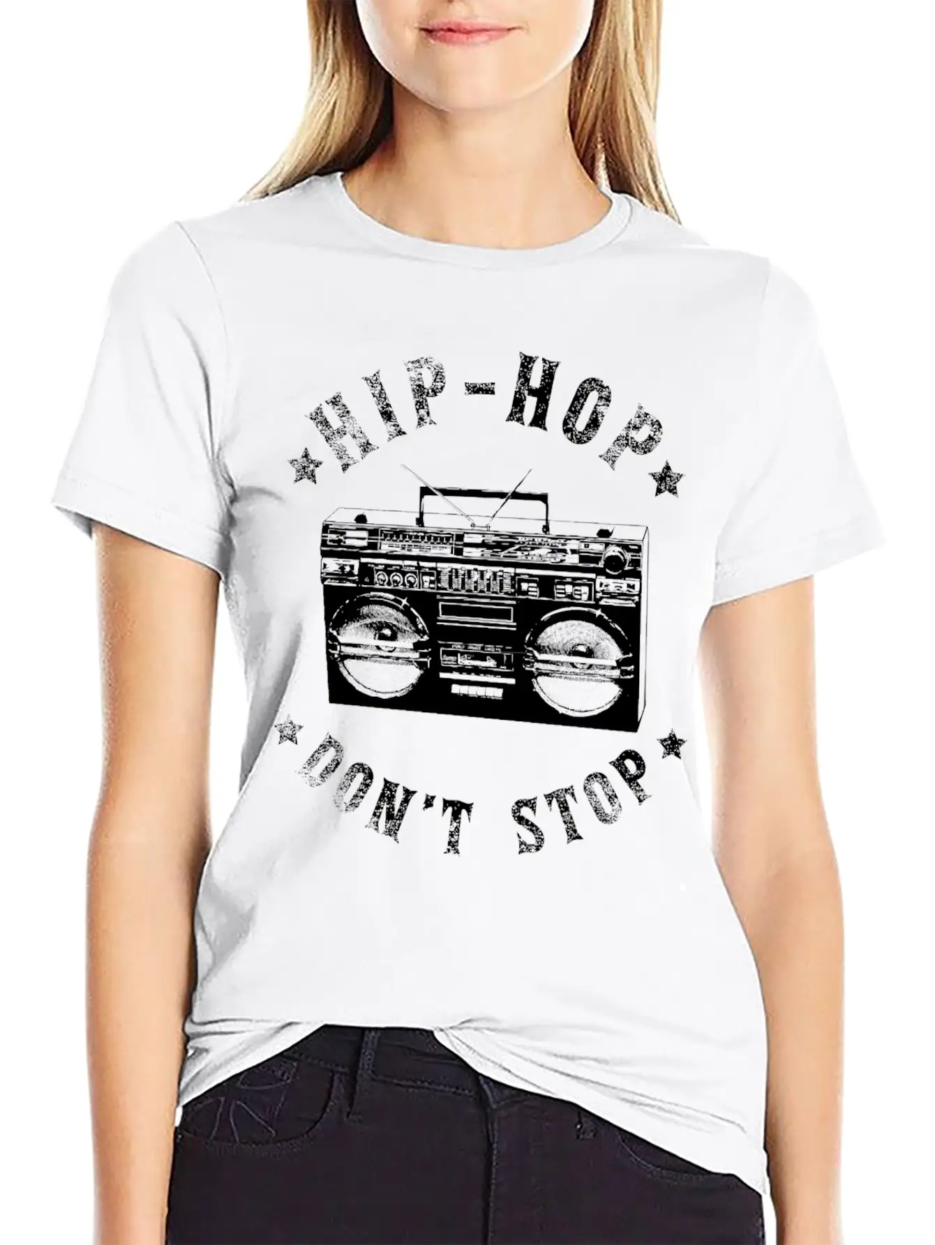 Hip Hop Don't Stop Simple Everyday Graphic Tee – Lightweight Summer Wear