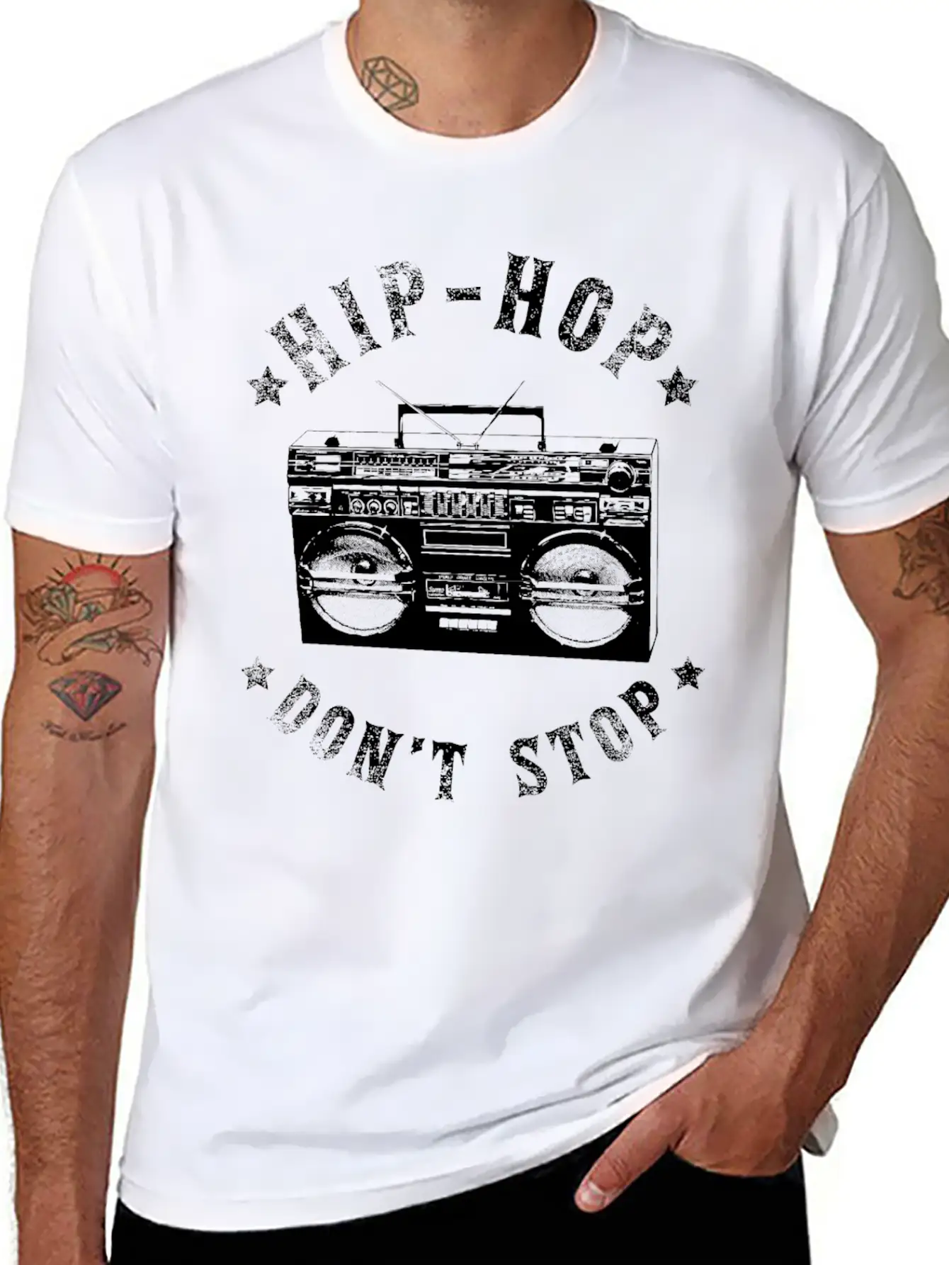 Hip Hop Don't Stop Simple Everyday Graphic Tee – Lightweight Summer Wear