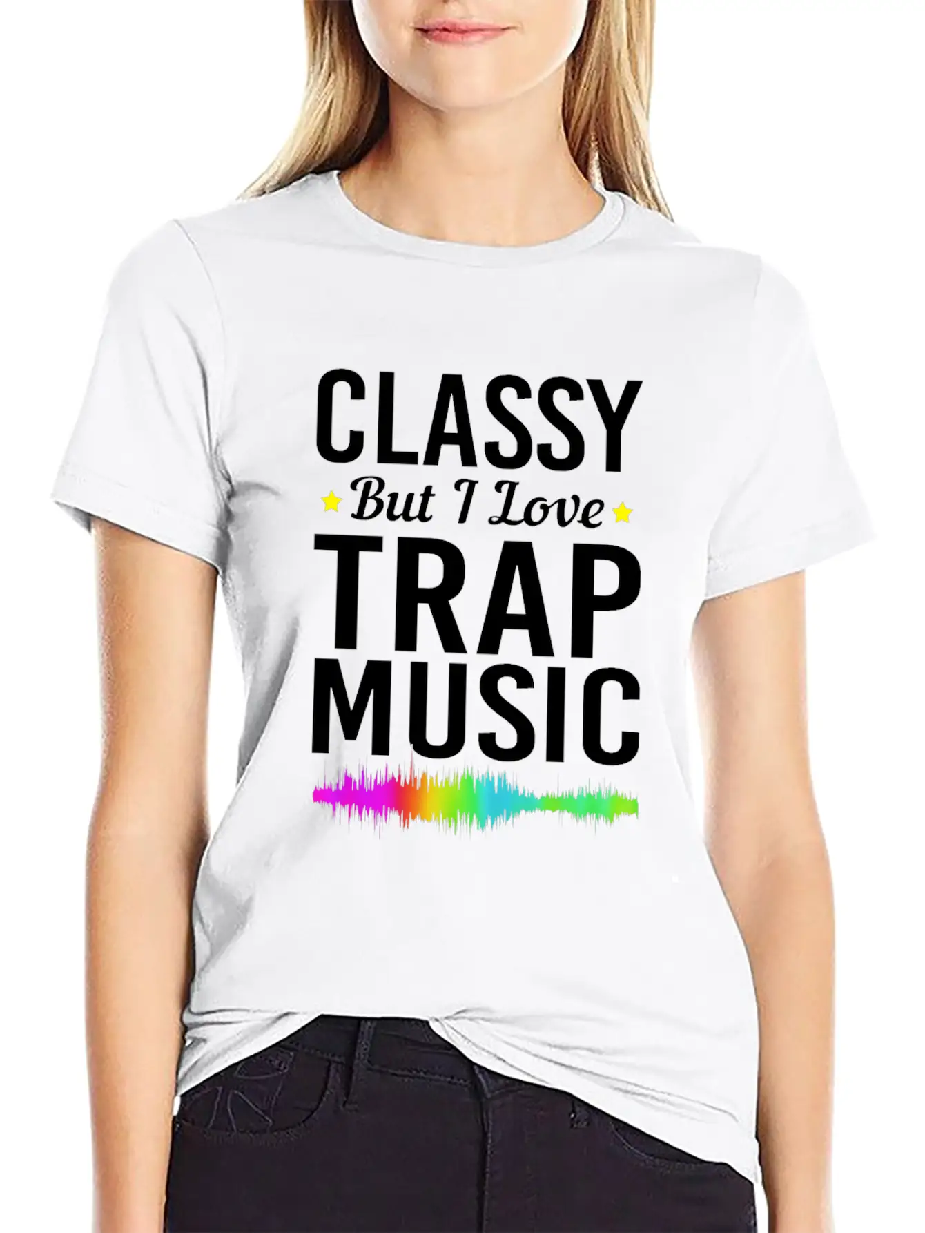 Hip Hop Music Party Trap Music For Women Casual Graphic T-Shirt – Simple And Comfortable Daily Wear