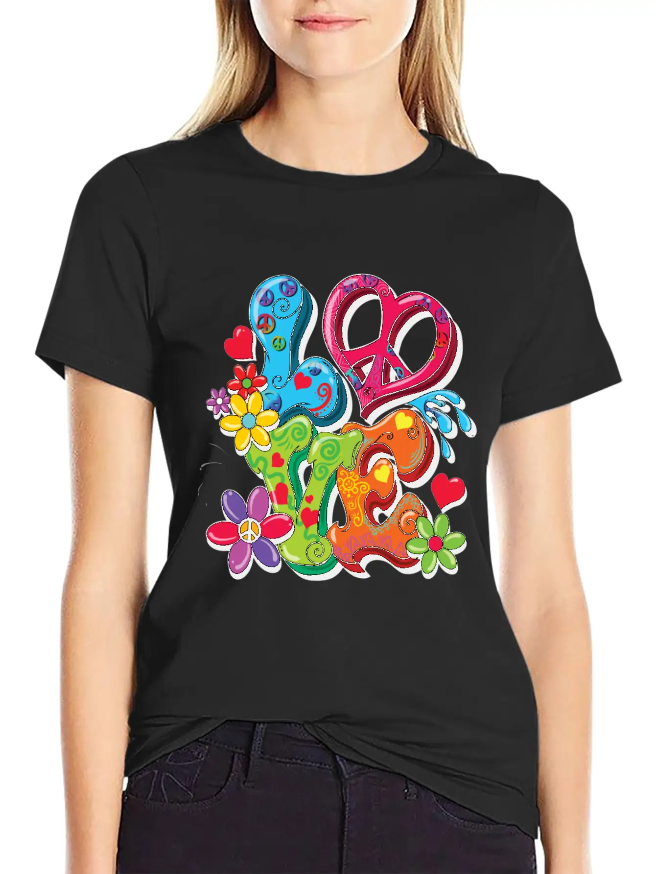 Hippie Costume Casual Graphic T-Shirt – Simple And Comfortable Daily Wear