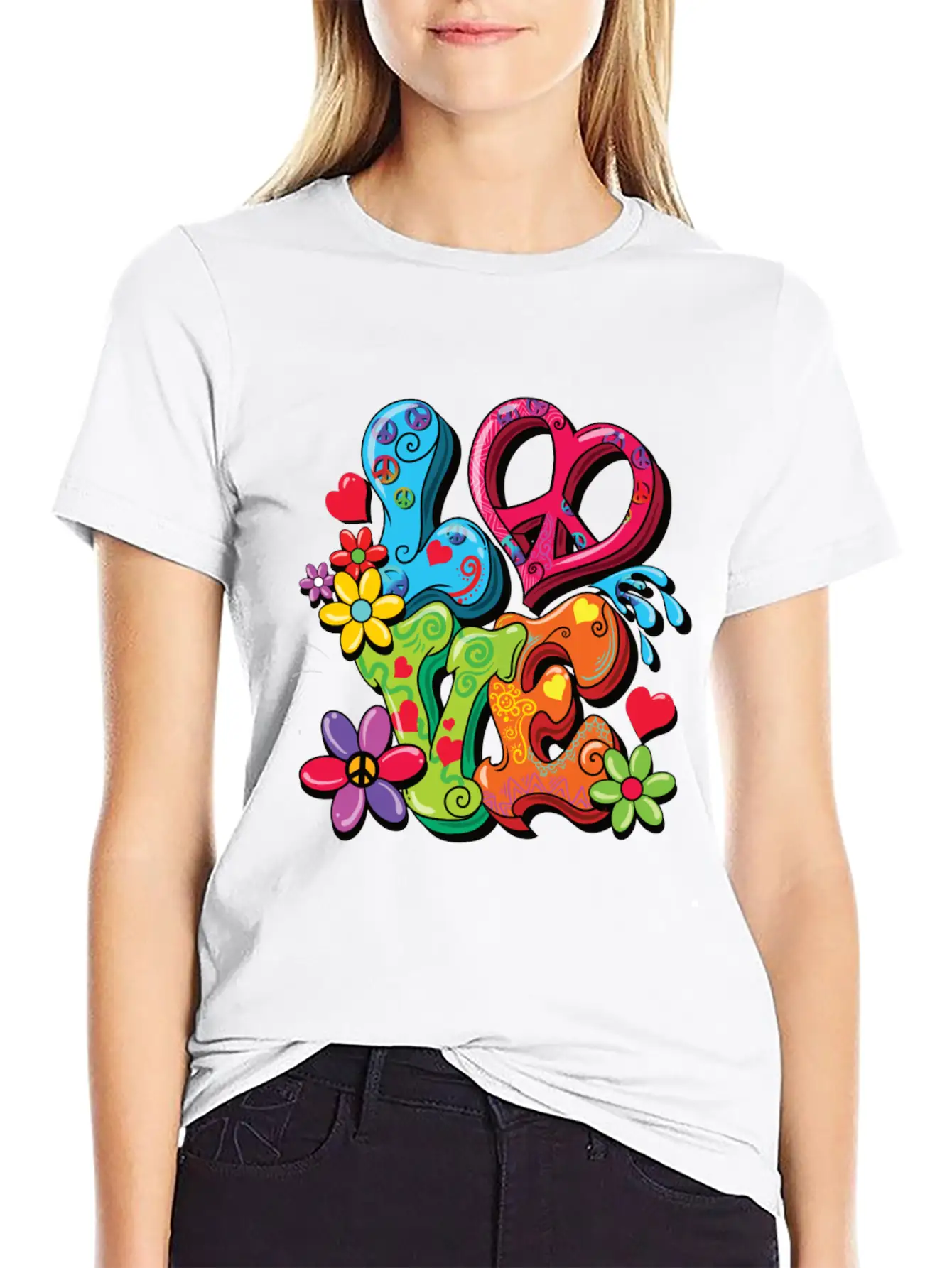 Hippie Costume Casual Graphic T-Shirt – Simple And Comfortable Daily Wear
