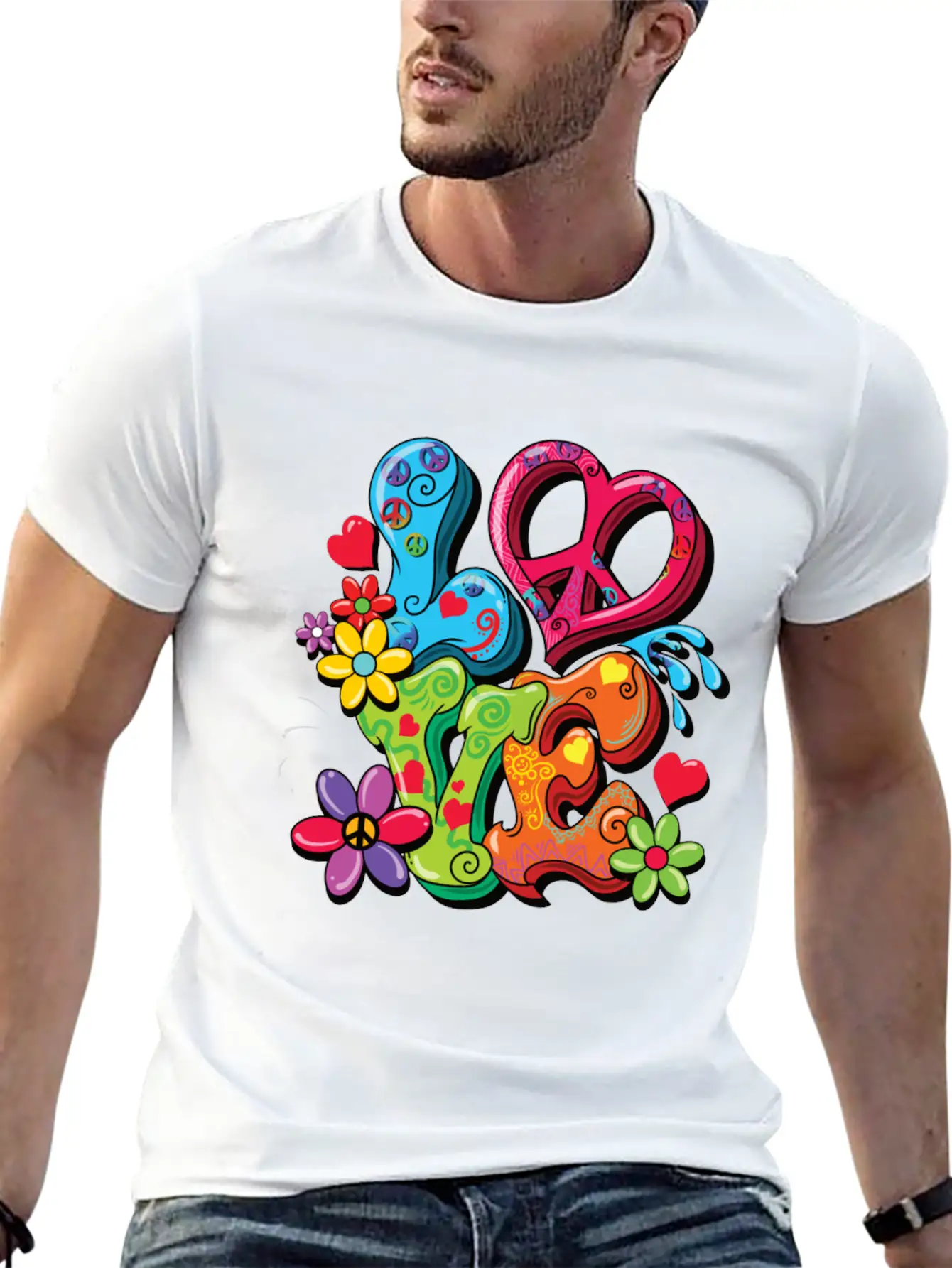 Hippie Costume Casual Graphic T-Shirt – Simple And Comfortable Daily Wear