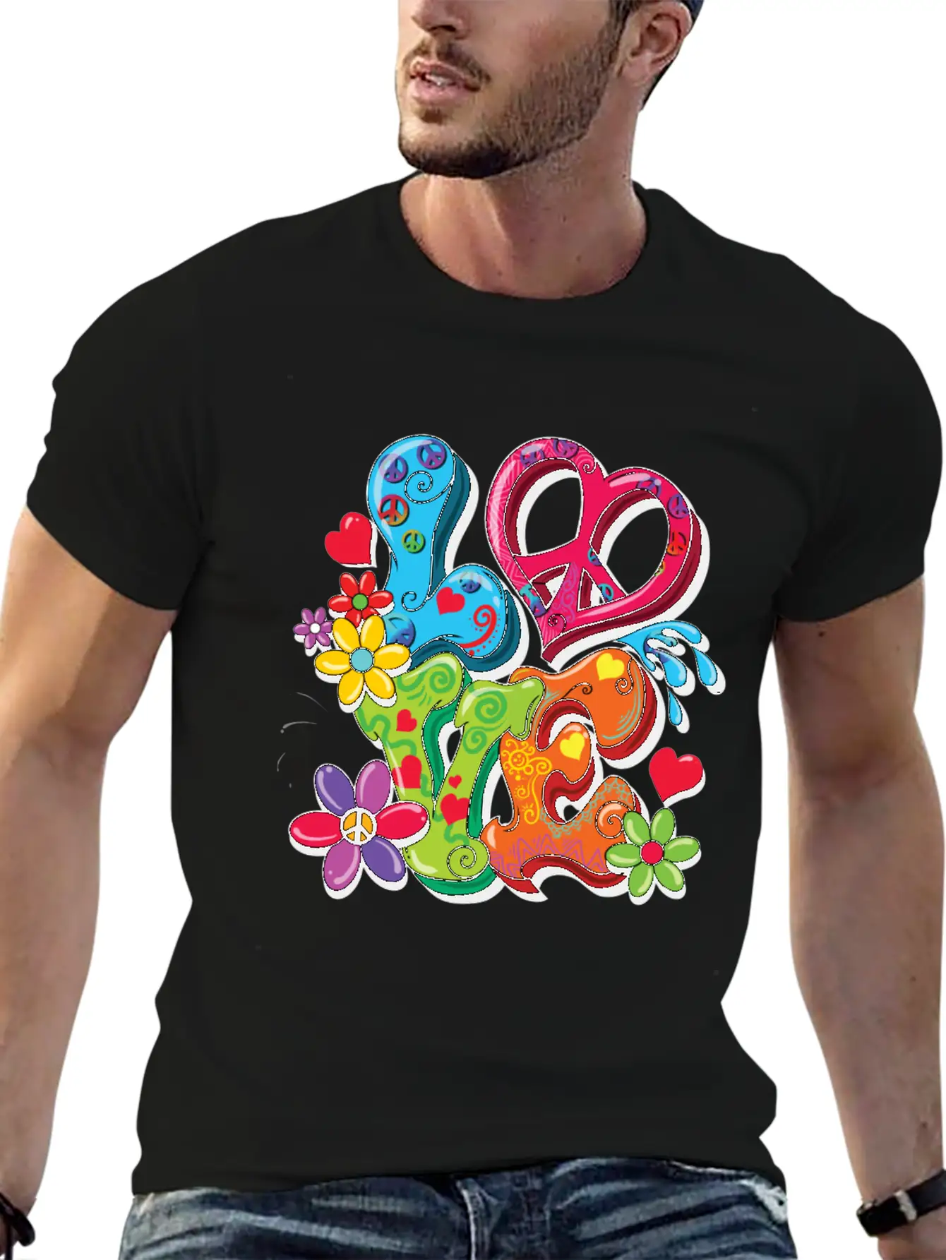Hippie Costume Casual Graphic T-Shirt – Simple And Comfortable Daily Wear