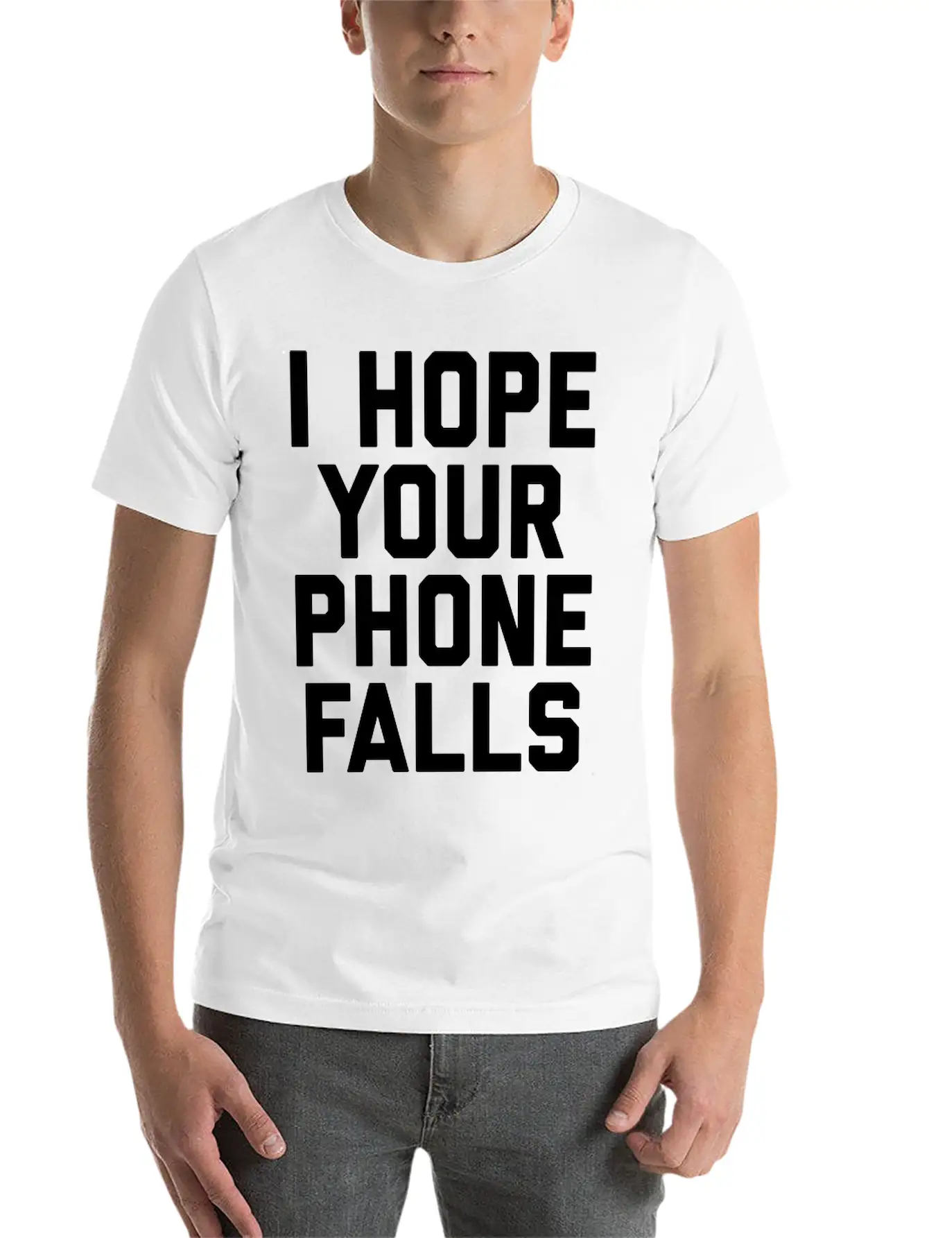 Hope Your Phone In Toilet Funny Offensive Quote Essential Unisex Summer Tee – Soft Cotton Casual Fit
