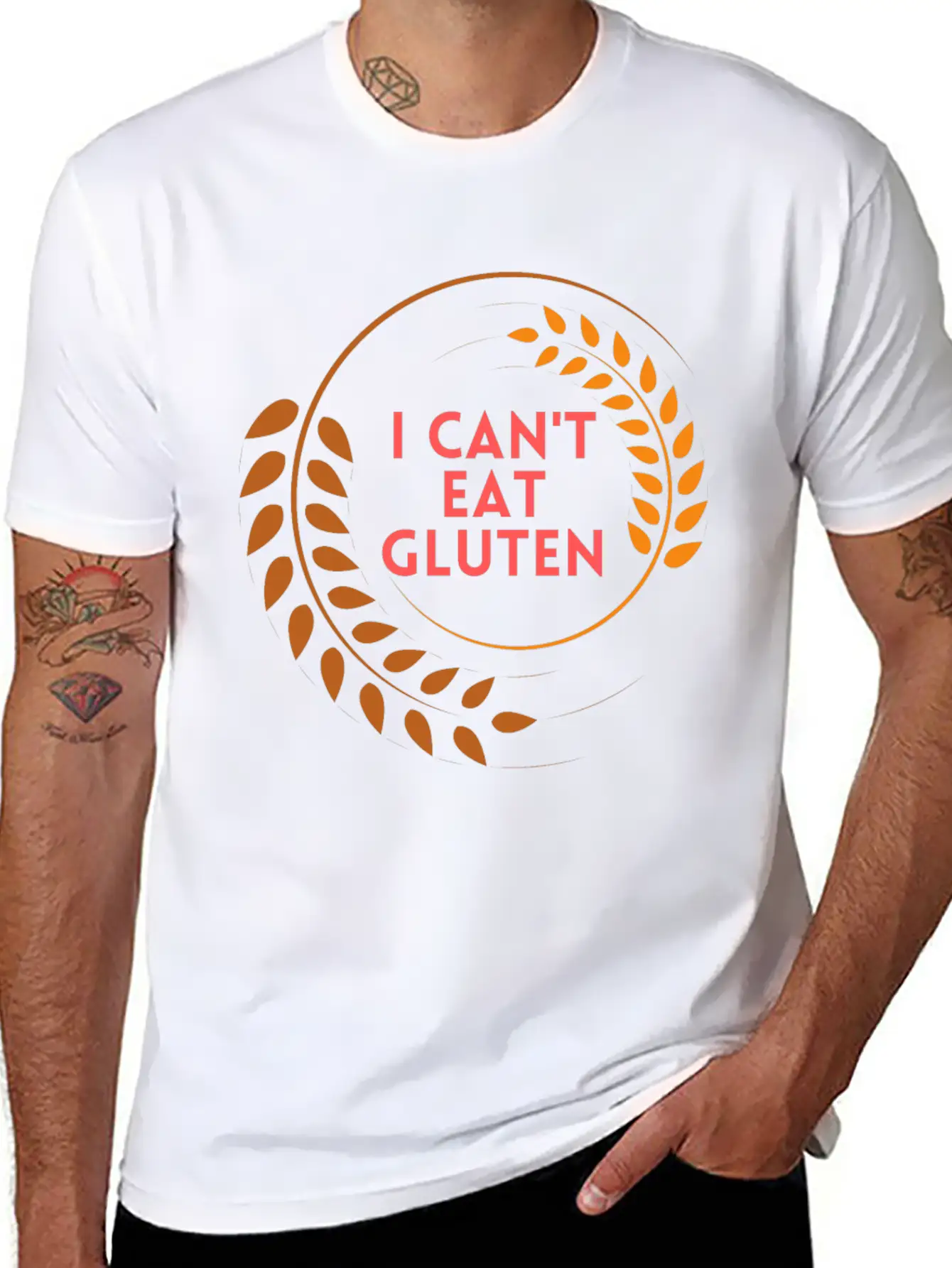 I Can't Eat Gluten Casual Graphic T-Shirt – Simple And Comfortable Daily Wear