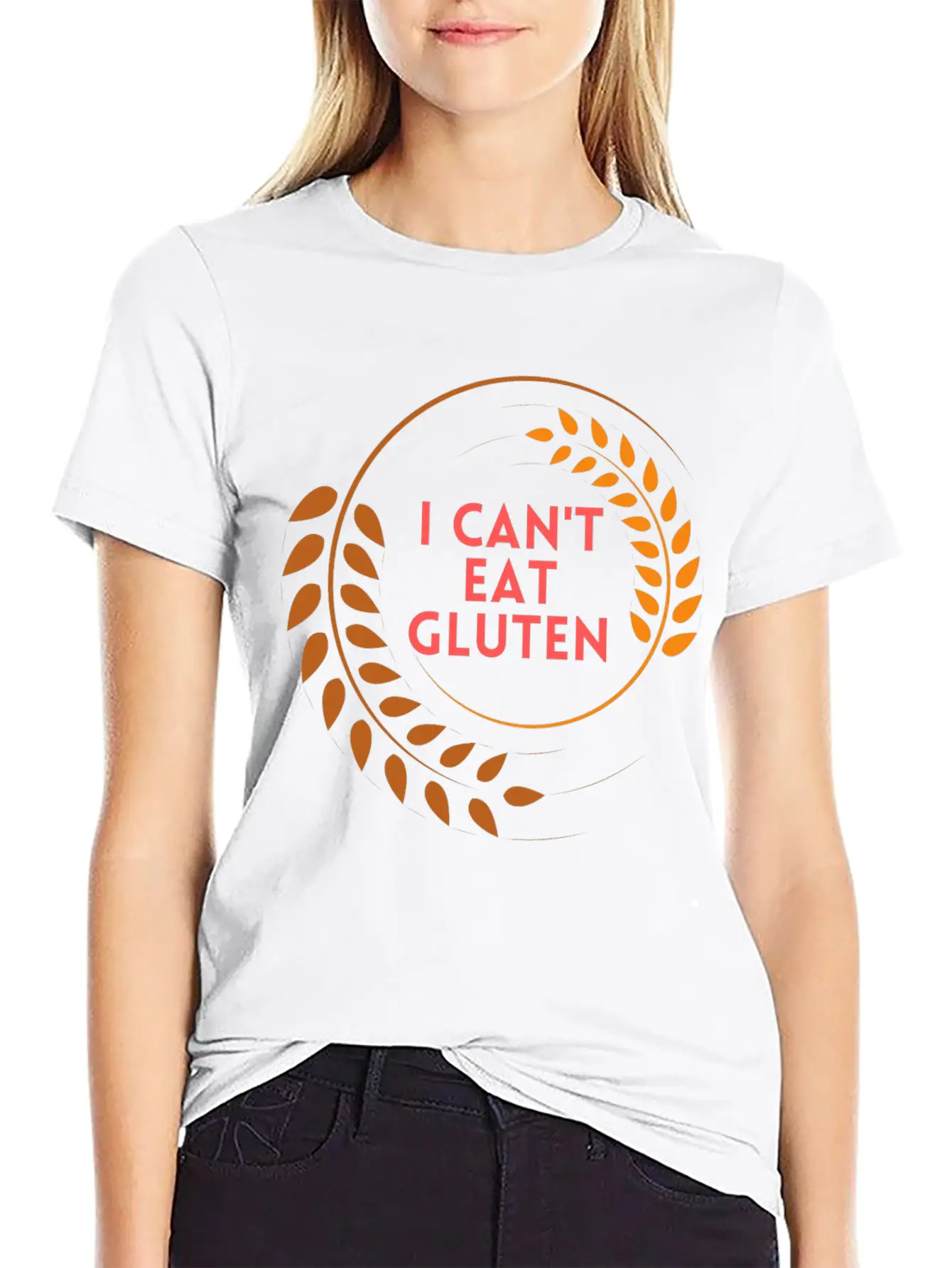 I Can't Eat Gluten Casual Graphic T-Shirt – Simple And Comfortable Daily Wear