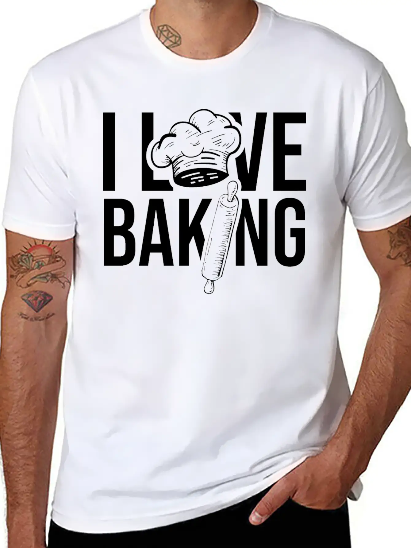 I Love Baking Hobby Bakery Bake Baker Casual Graphic T-Shirt – Simple And Comfortable Daily Wear