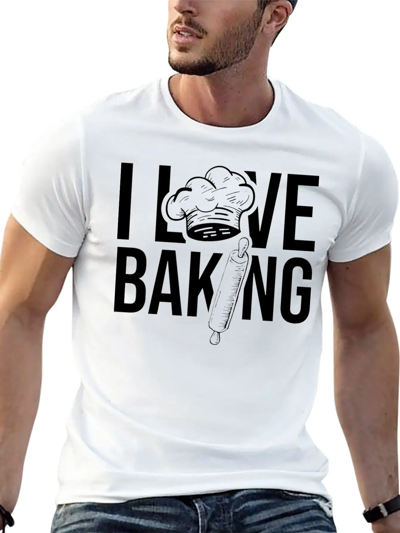 I Love Baking Hobby Bakery Bake Baker Casual Graphic T-Shirt – Simple And Comfortable Daily Wear