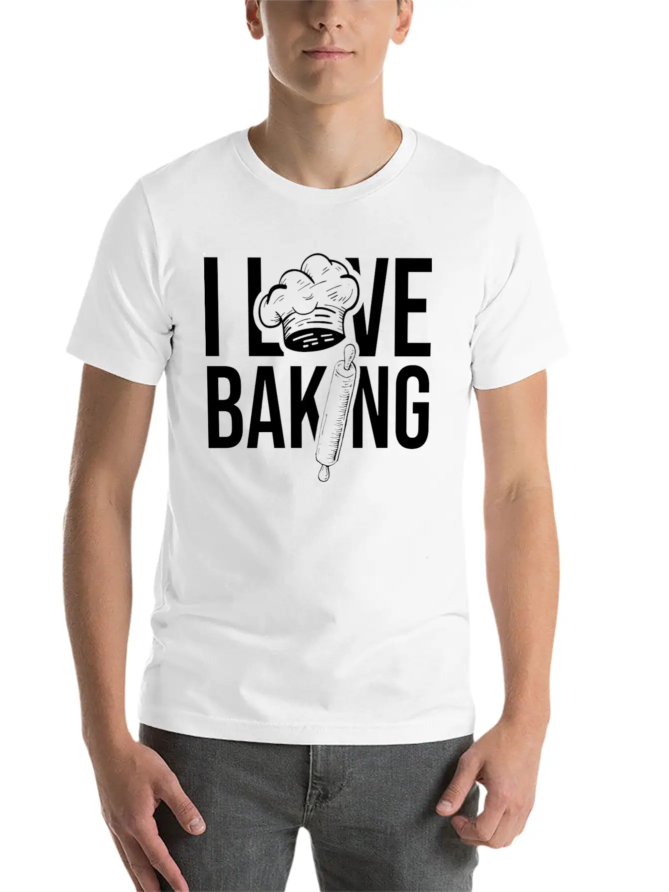 I Love Baking Hobby Bakery Bake Baker Casual Graphic T-Shirt – Simple And Comfortable Daily Wear