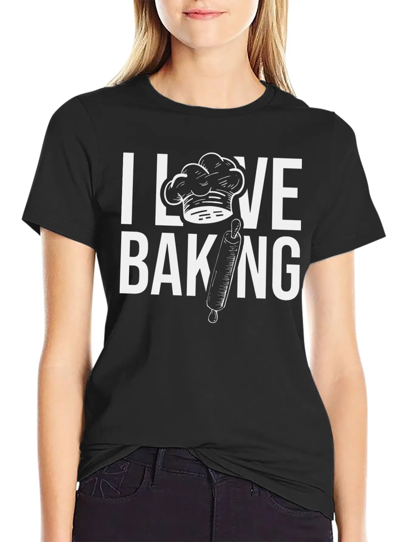I Love Baking Hobby Bakery Bake Baker Casual Graphic T-Shirt – Simple And Comfortable Daily Wear