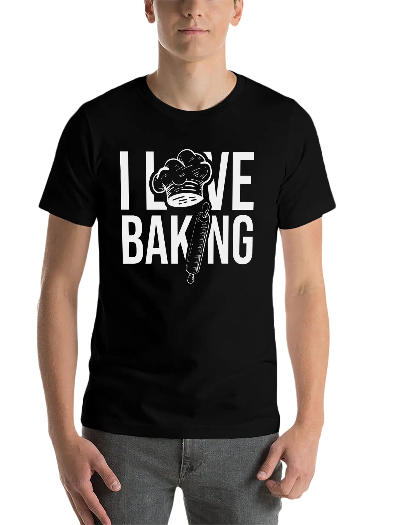 I Love Baking Hobby Bakery Bake Baker Casual Graphic T-Shirt – Simple And Comfortable Daily Wear