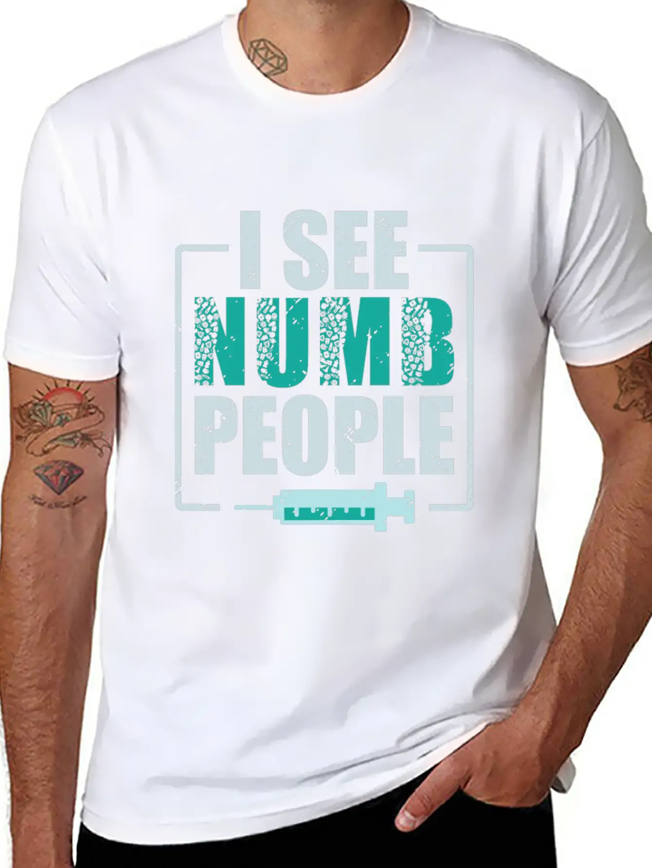 I See Numb People Dental Assistant Teeth Dentist Casual Graphic T-Shirt – Simple And Comfortable Daily Wear