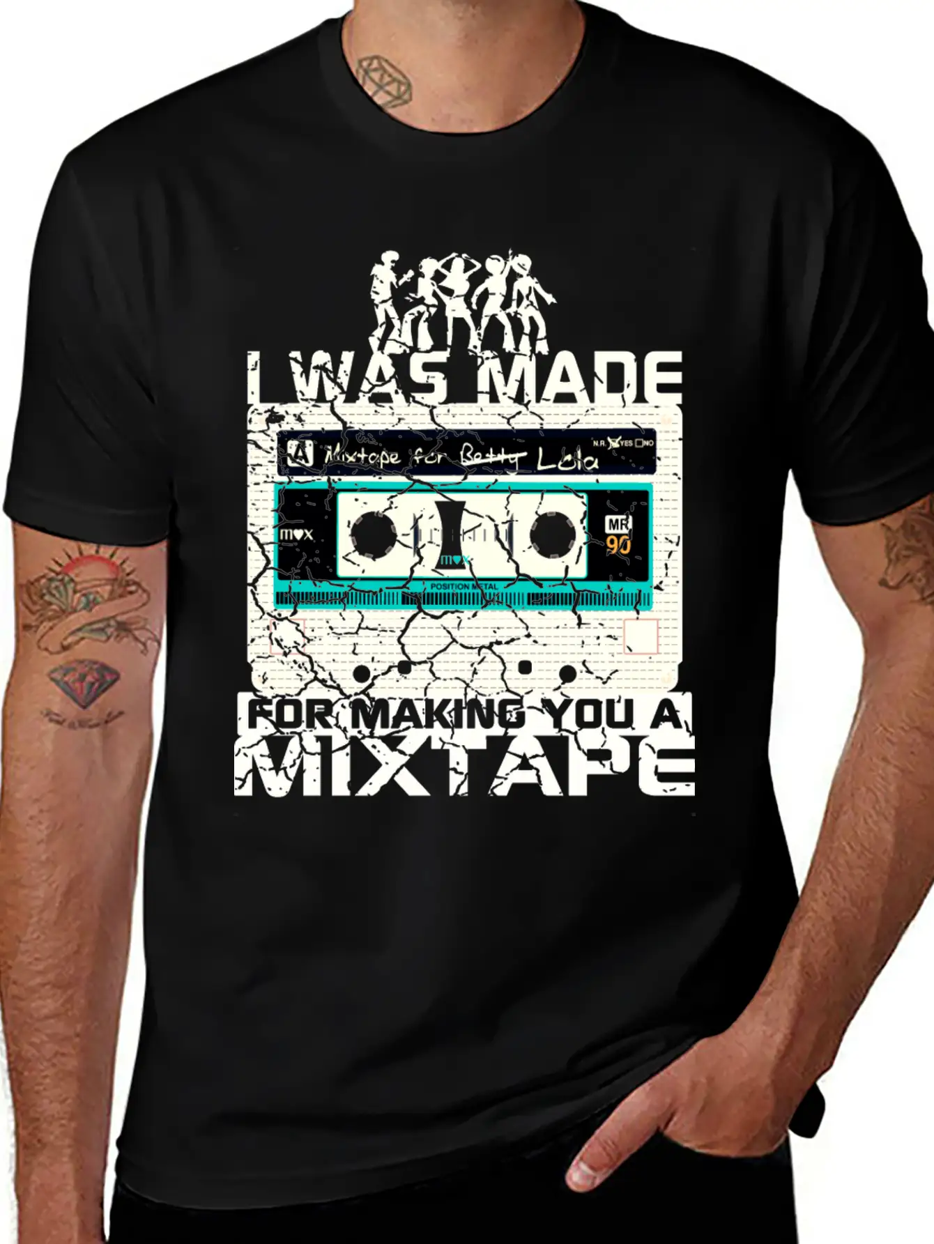I WAS MADE For Making You A MIXTAPE 80s Cassettes Casual Graphic T-Shirt – Simple And Comfortable Daily Wear