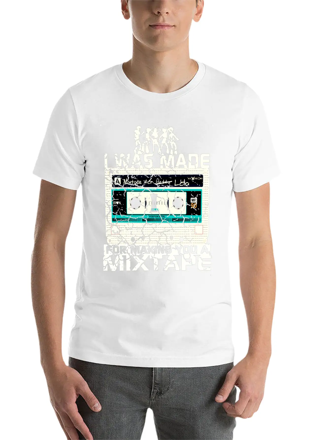 I WAS MADE For Making You A MIXTAPE 80s Cassettes Casual Graphic T-Shirt – Simple And Comfortable Daily Wear