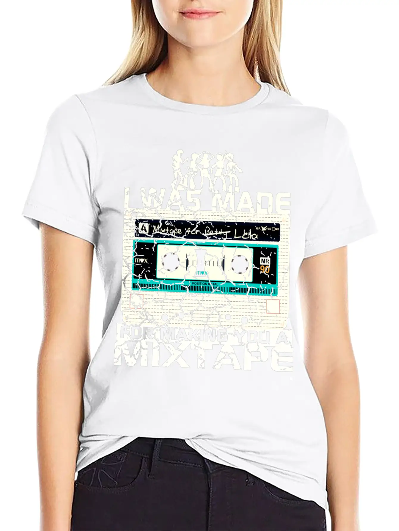 I WAS MADE For Making You A MIXTAPE 80s Cassettes Casual Graphic T-Shirt – Simple And Comfortable Daily Wear