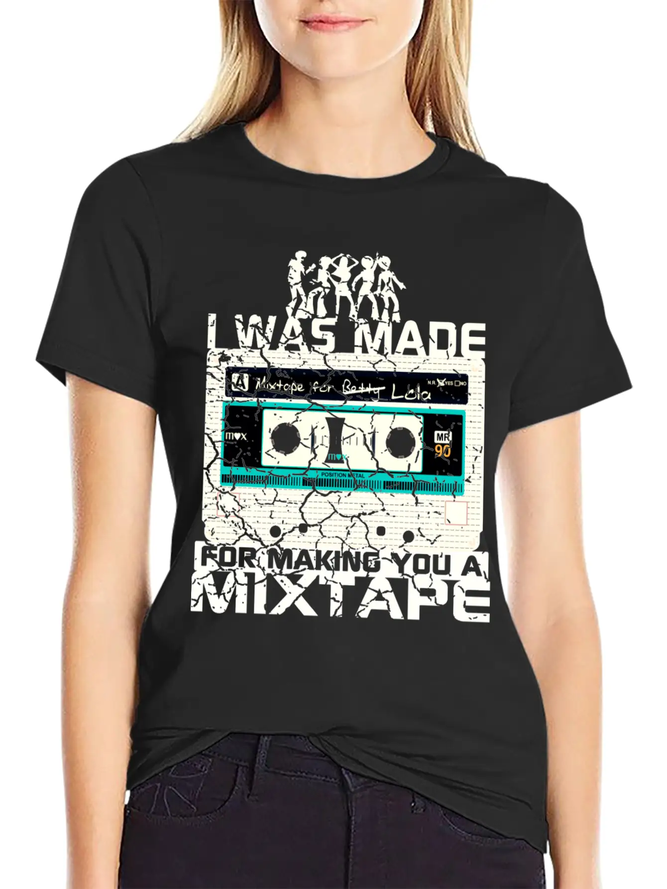 I WAS MADE For Making You A MIXTAPE 80s Cassettes Casual Graphic T-Shirt – Simple And Comfortable Daily Wear