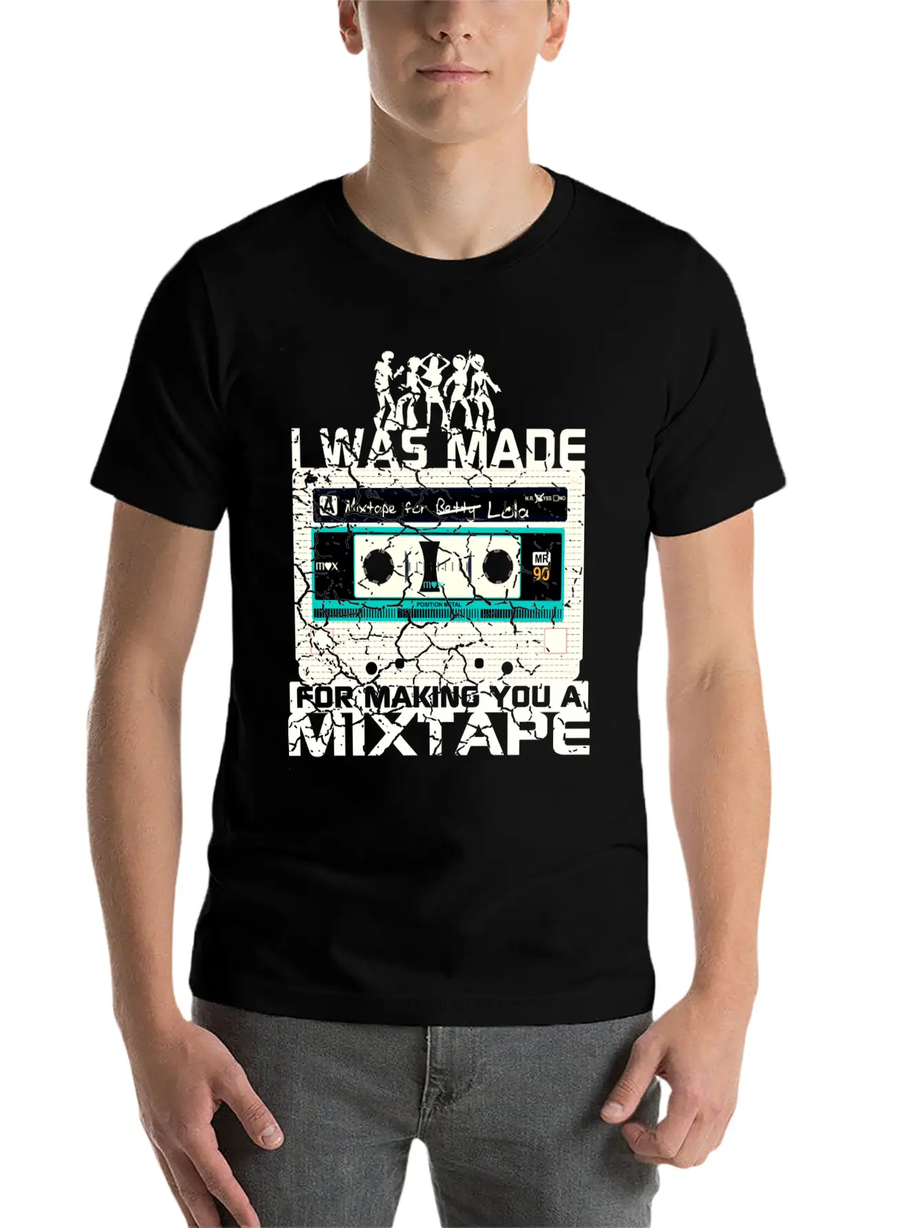 I WAS MADE For Making You A MIXTAPE 80s Cassettes Casual Graphic T-Shirt – Simple And Comfortable Daily Wear