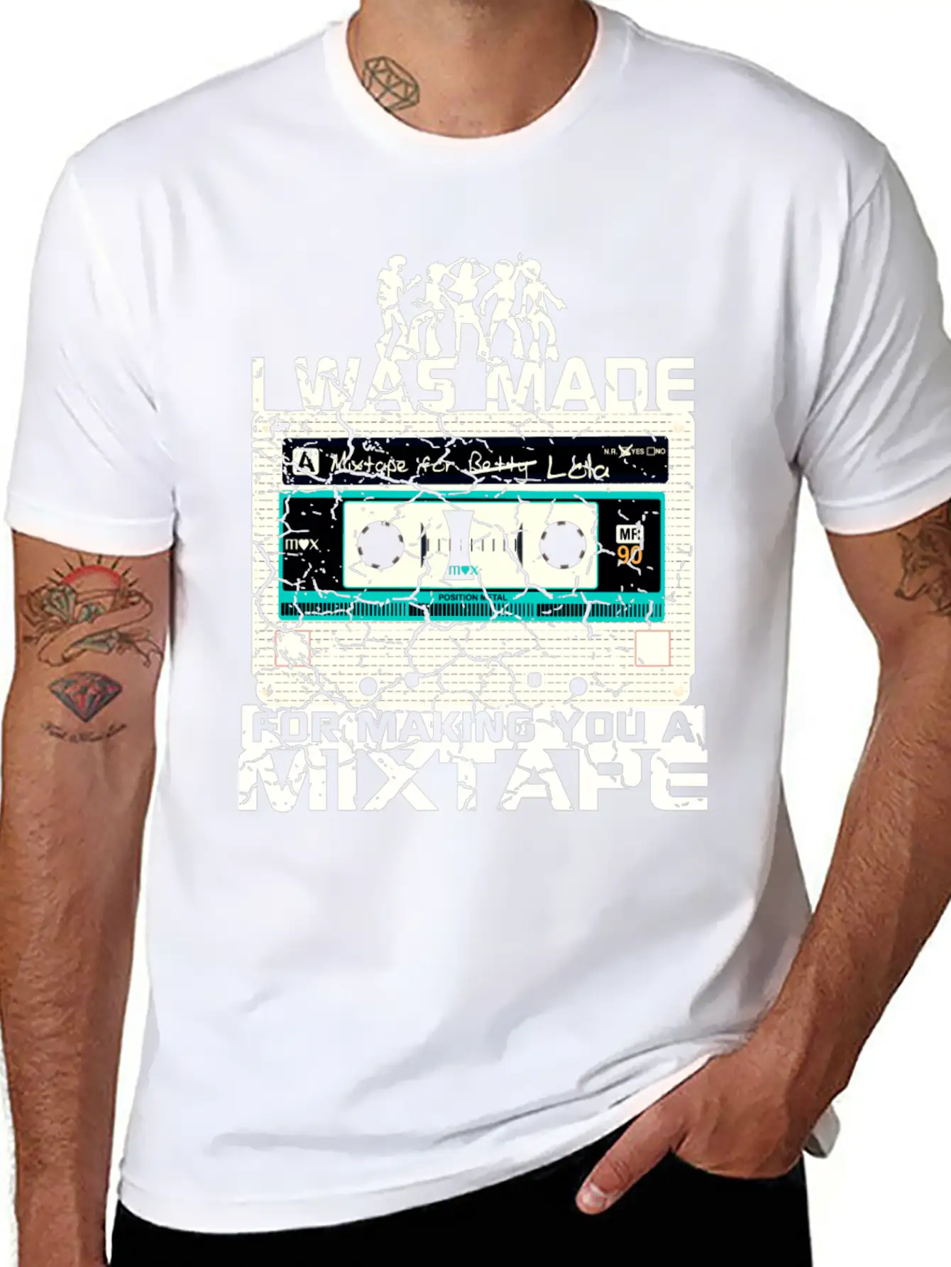 I WAS MADE For Making You A MIXTAPE 80s Cassettes Casual Graphic T-Shirt – Simple And Comfortable Daily Wear
