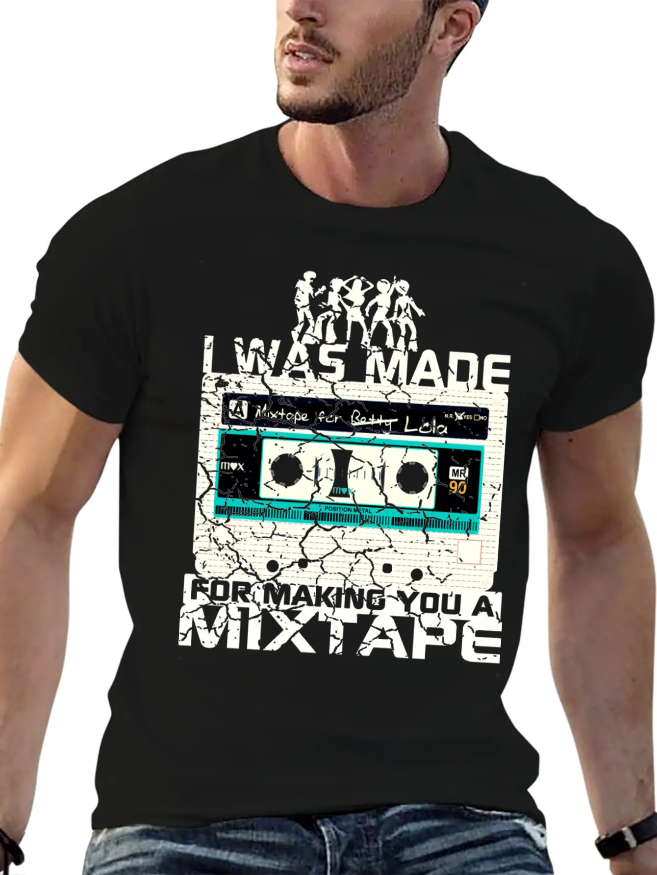 I WAS MADE For Making You A MIXTAPE 80s Cassettes Casual Graphic T-Shirt – Simple And Comfortable Daily Wear
