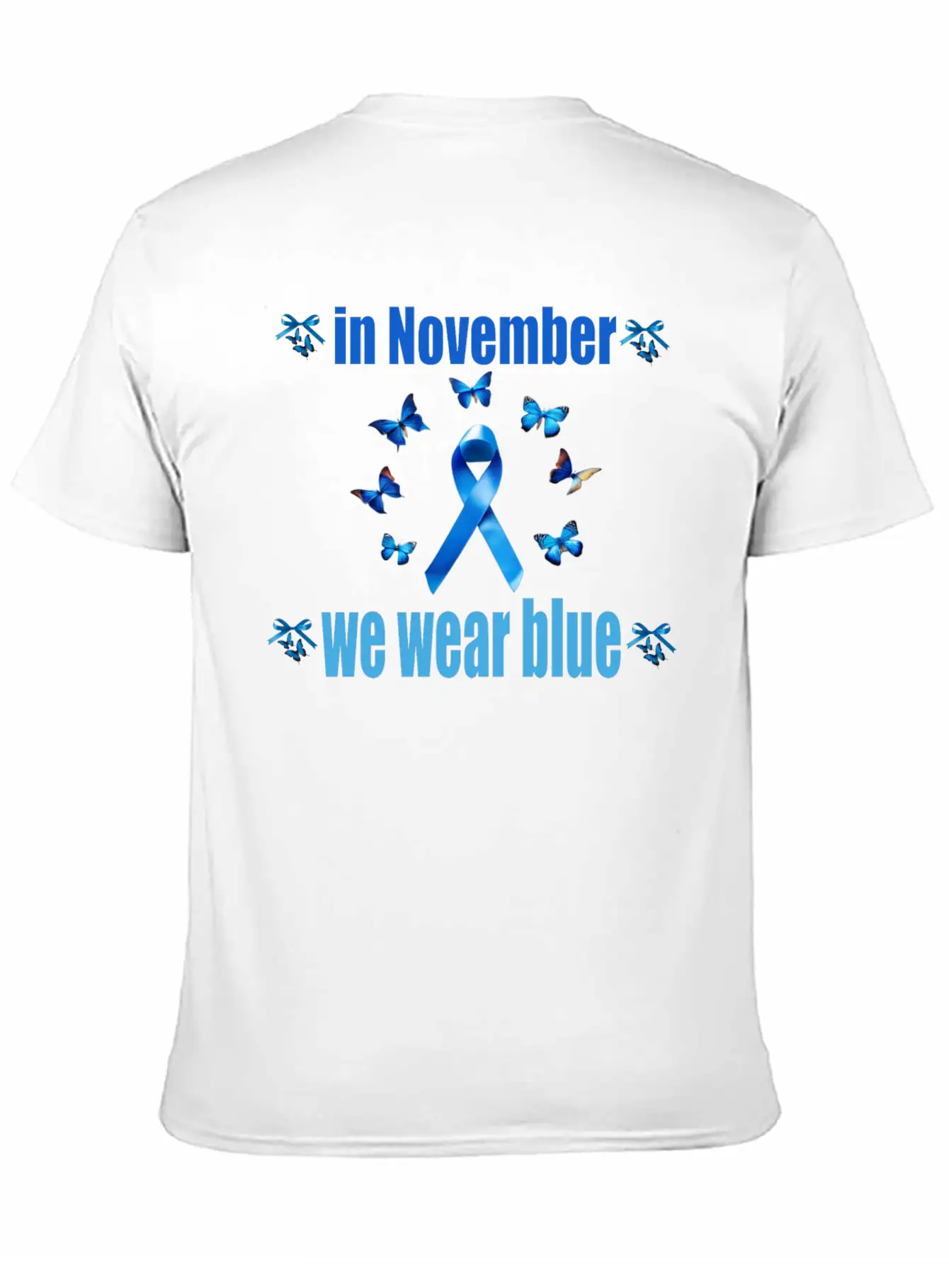 In November We Wear Blue Casual Graphic T-Shirt – Simple And Comfortable Daily Wear