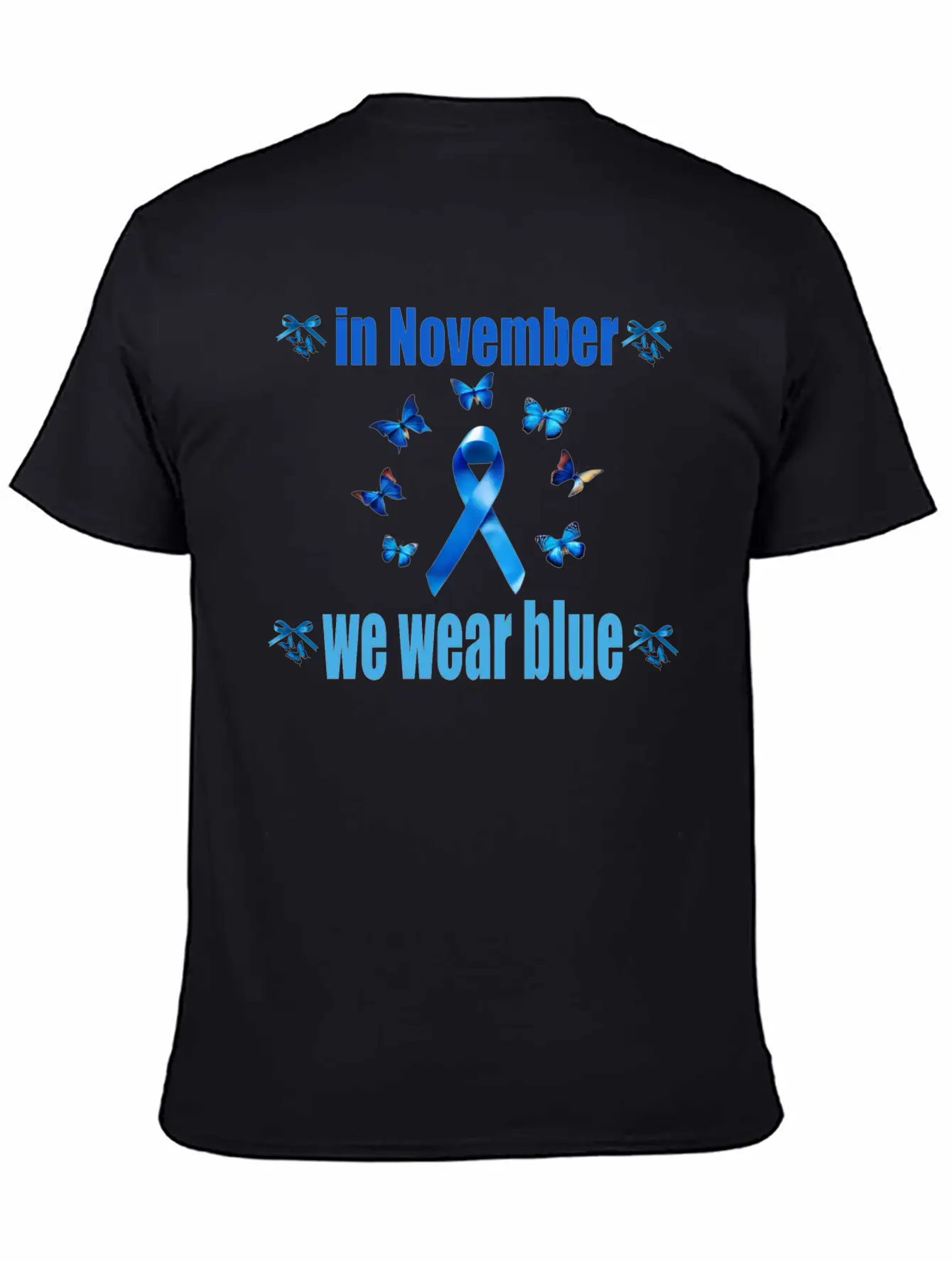 In November We Wear Blue Casual Graphic T-Shirt – Simple And Comfortable Daily Wear