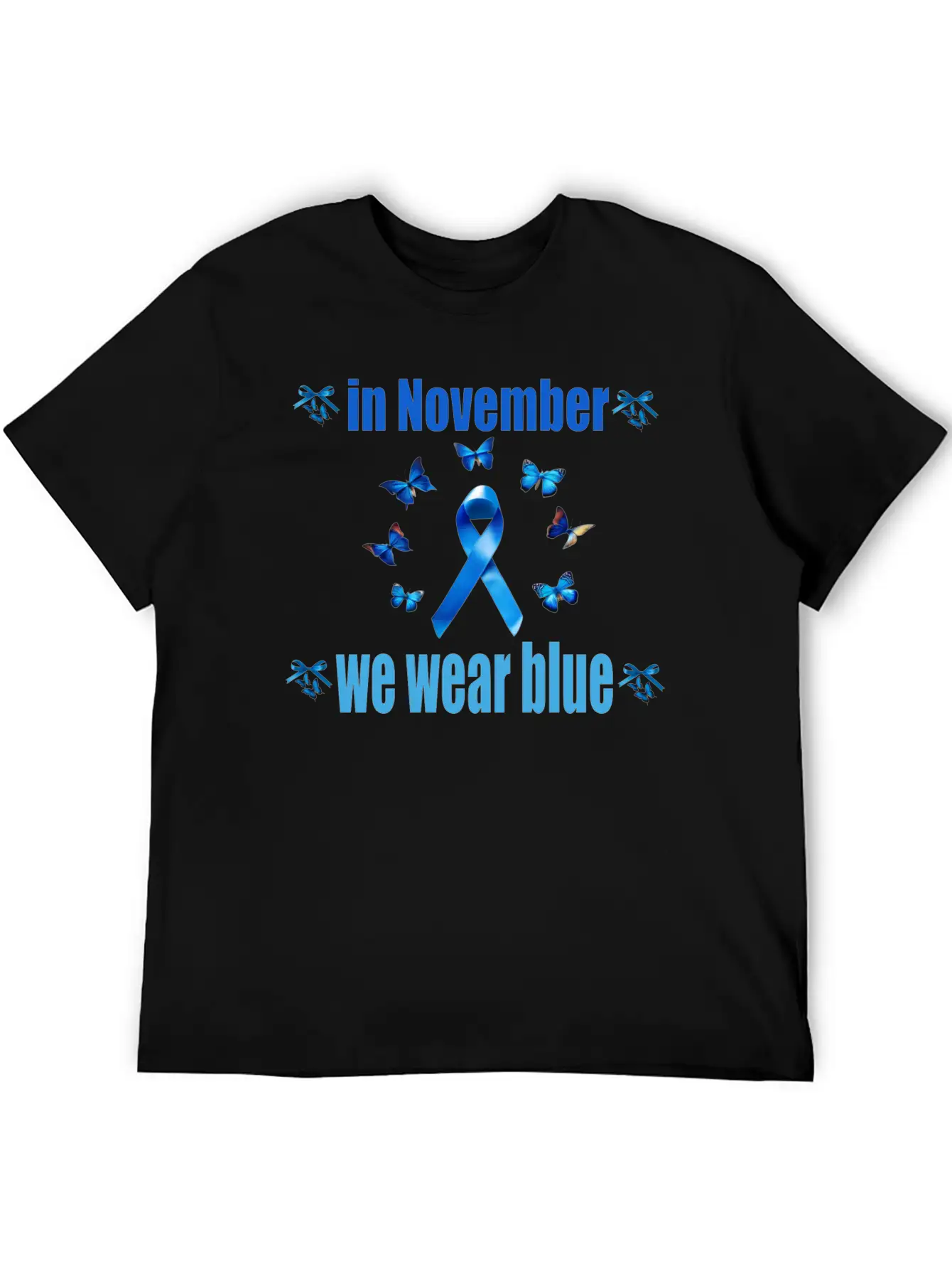 In November We Wear Blue Casual Graphic T-Shirt – Simple And Comfortable Daily Wear