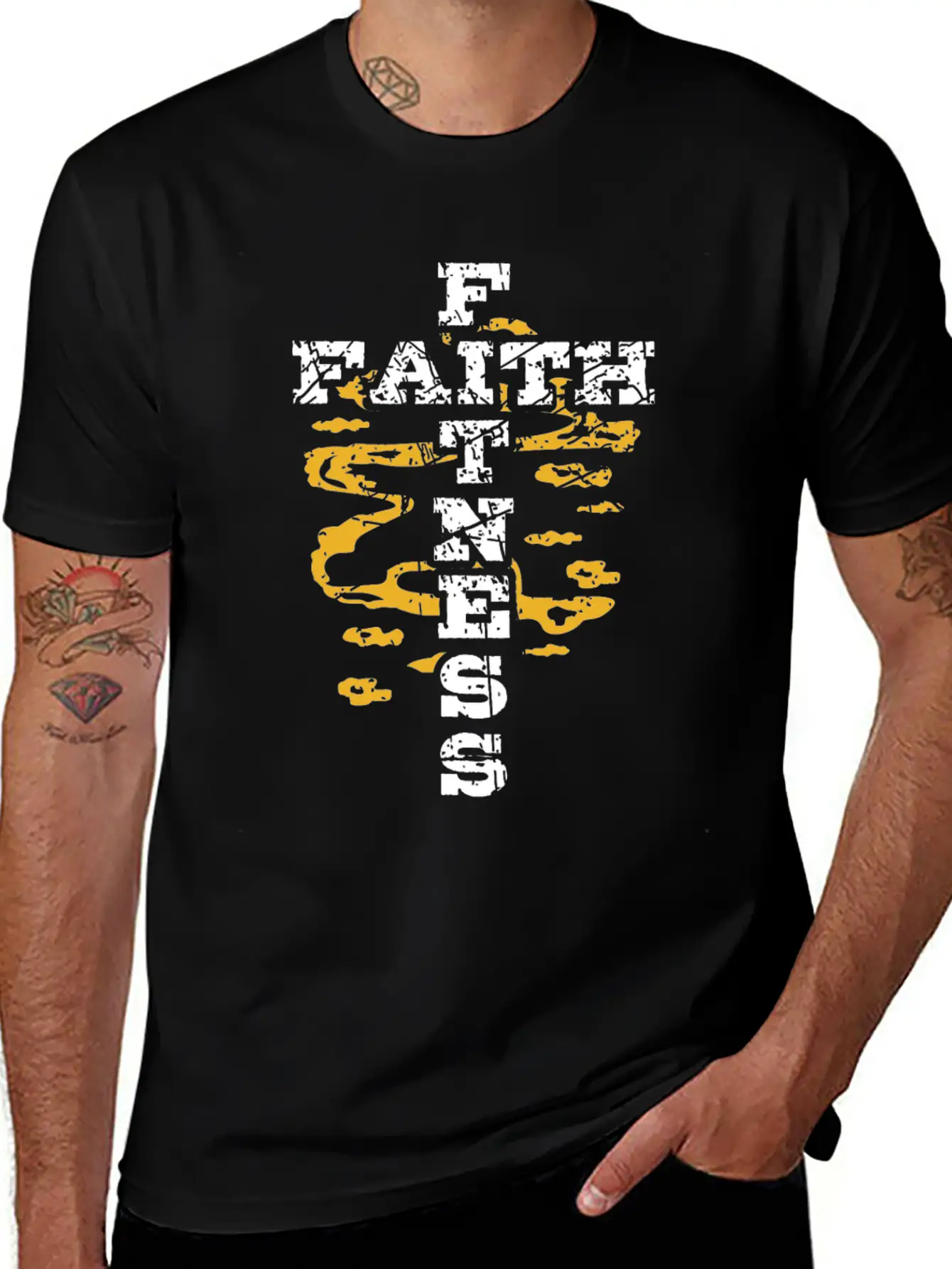 Jesus Workout Shirt Faith Fitness Cross Christian Casual Graphic T-Shirt – Simple And Comfortable Daily Wear