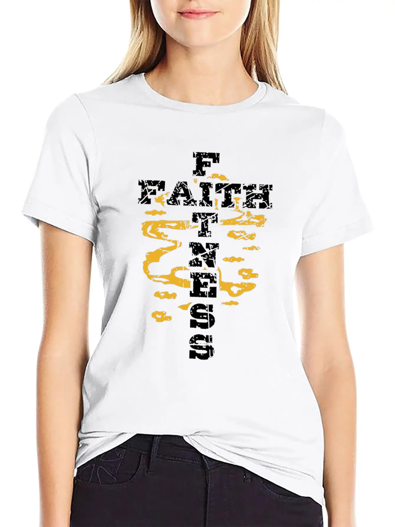 Jesus Workout Shirt Faith Fitness Cross Christian Casual Graphic T-Shirt – Simple And Comfortable Daily Wear