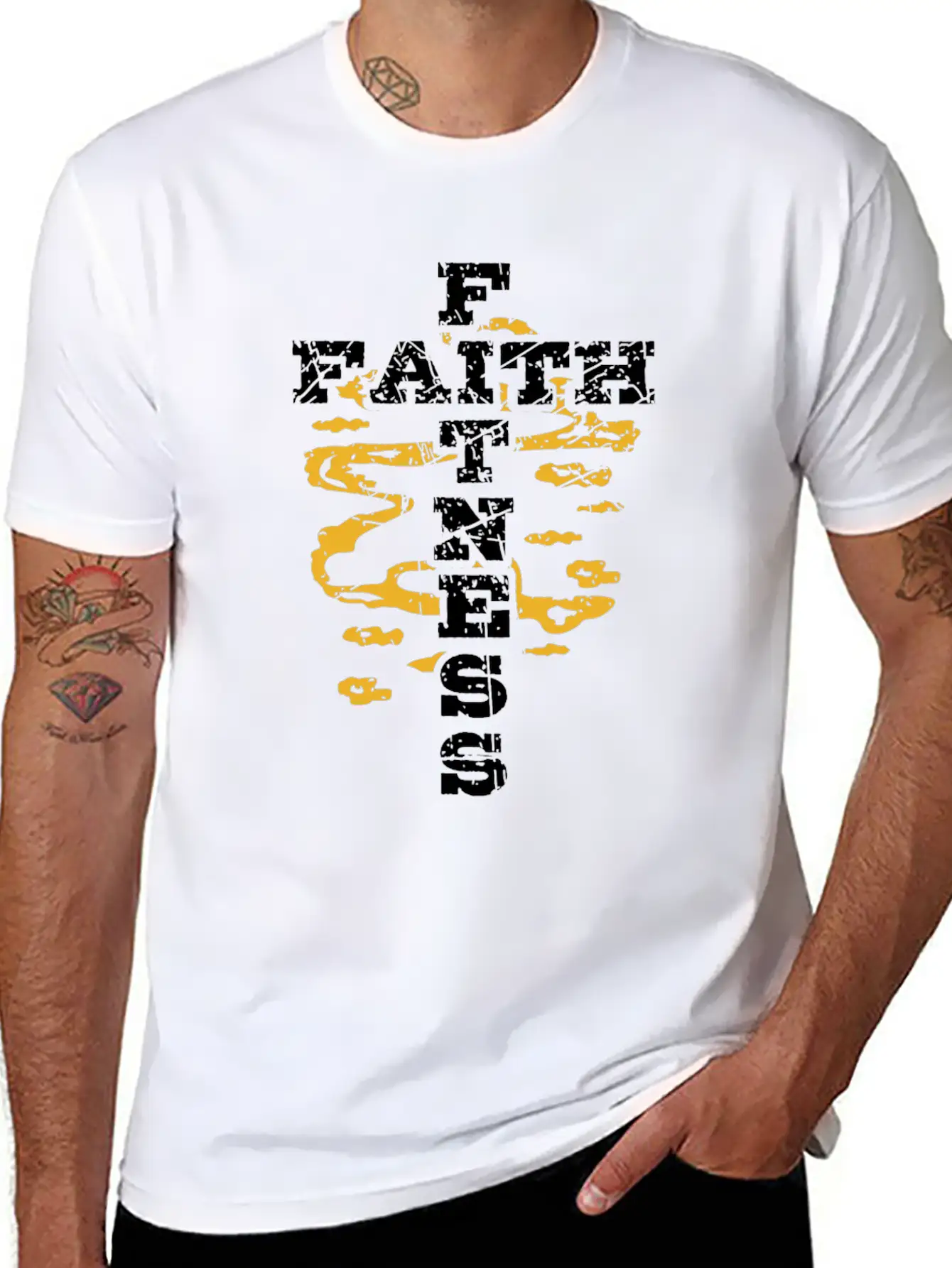 Jesus Workout Shirt Faith Fitness Cross Christian Casual Graphic T-Shirt – Simple And Comfortable Daily Wear