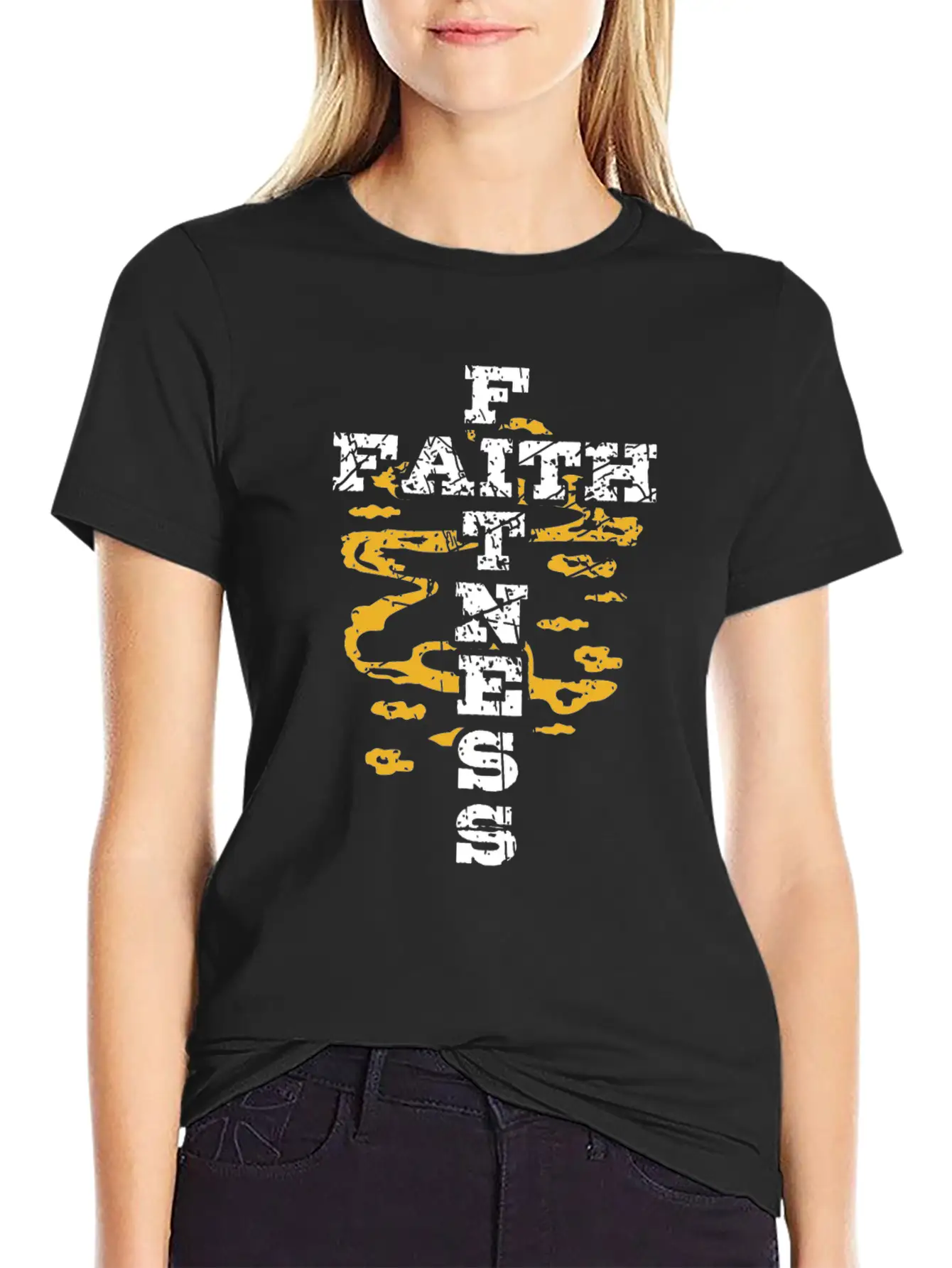 Jesus Workout Shirt Faith Fitness Cross Christian Casual Graphic T-Shirt – Simple And Comfortable Daily Wear