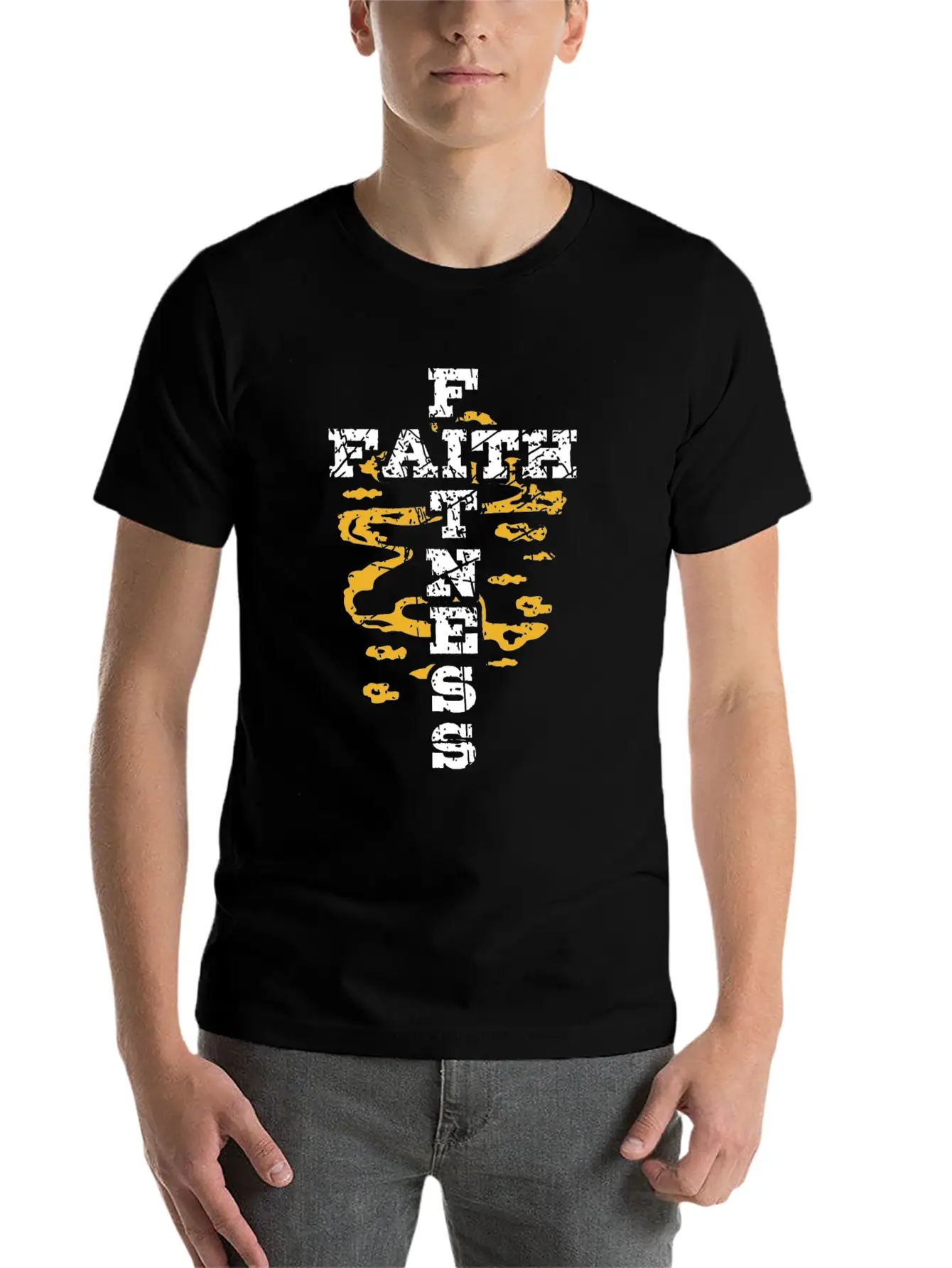 Jesus Workout Shirt Faith Fitness Cross Christian Casual Graphic T-Shirt – Simple And Comfortable Daily Wear