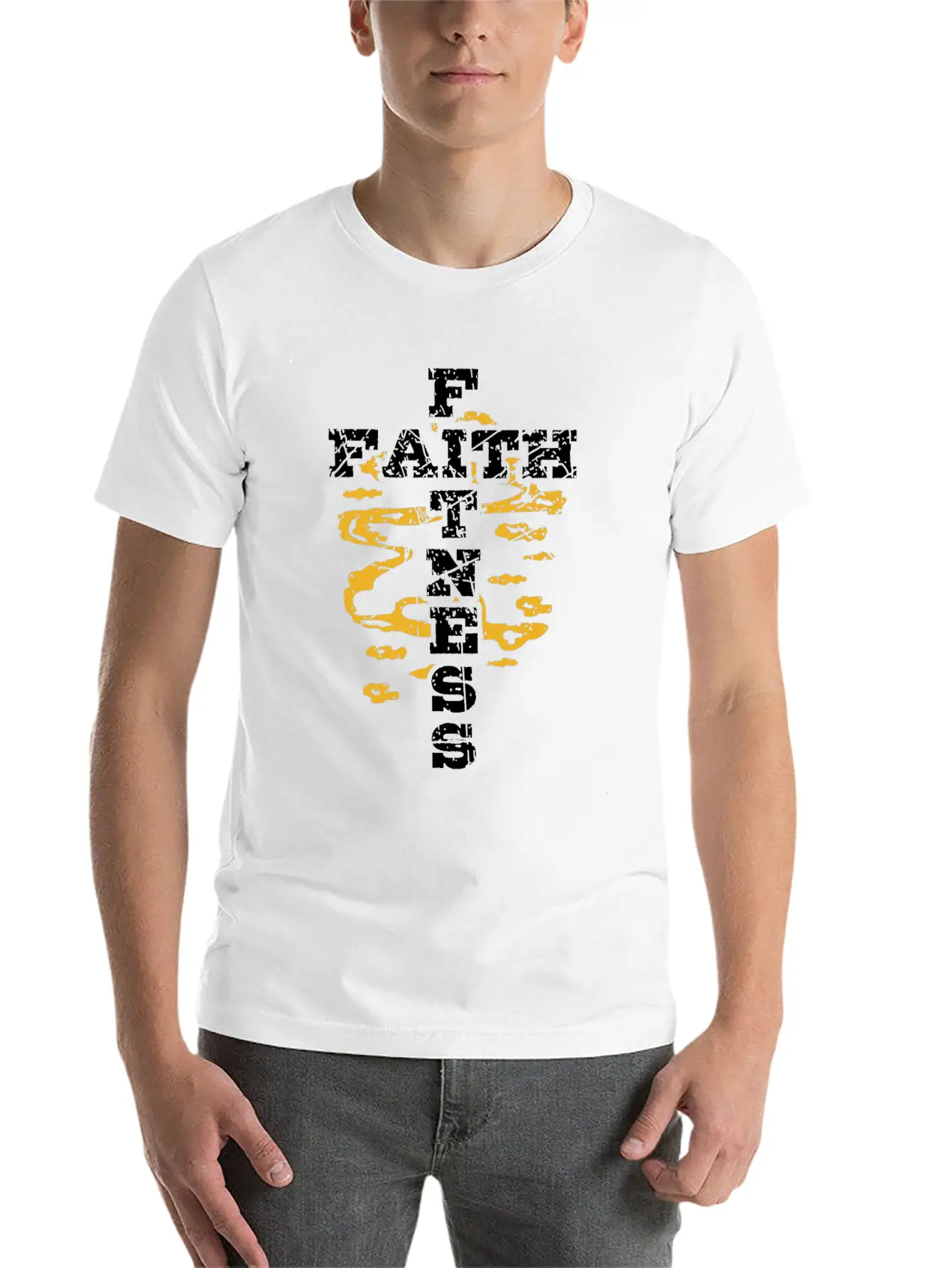 Jesus Workout Shirt Faith Fitness Cross Christian Casual Graphic T-Shirt – Simple And Comfortable Daily Wear