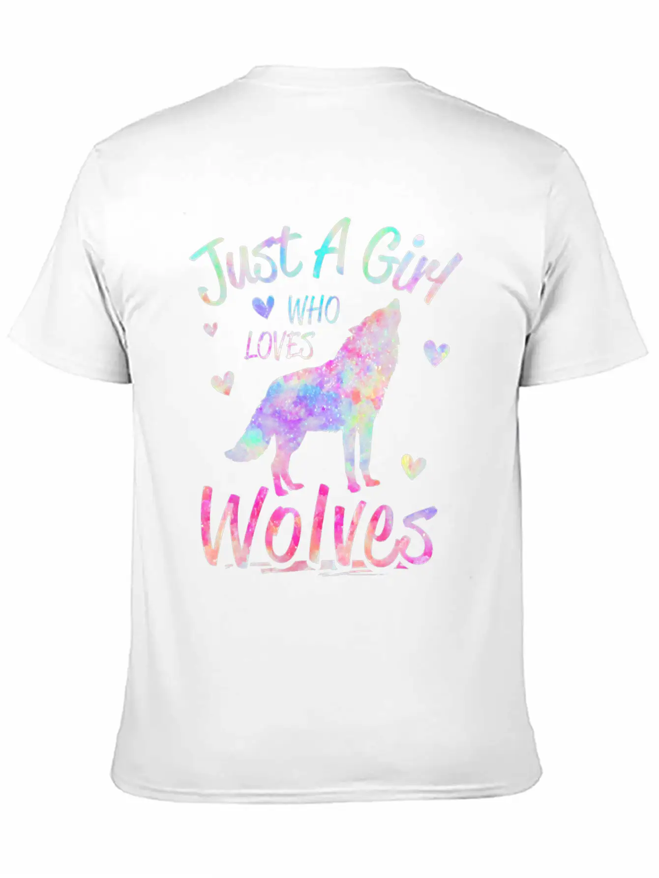 Just A Girl Who Loves Wolves Funny Wolf Casual Graphic T-Shirt – Simple And Comfortable Daily Wear