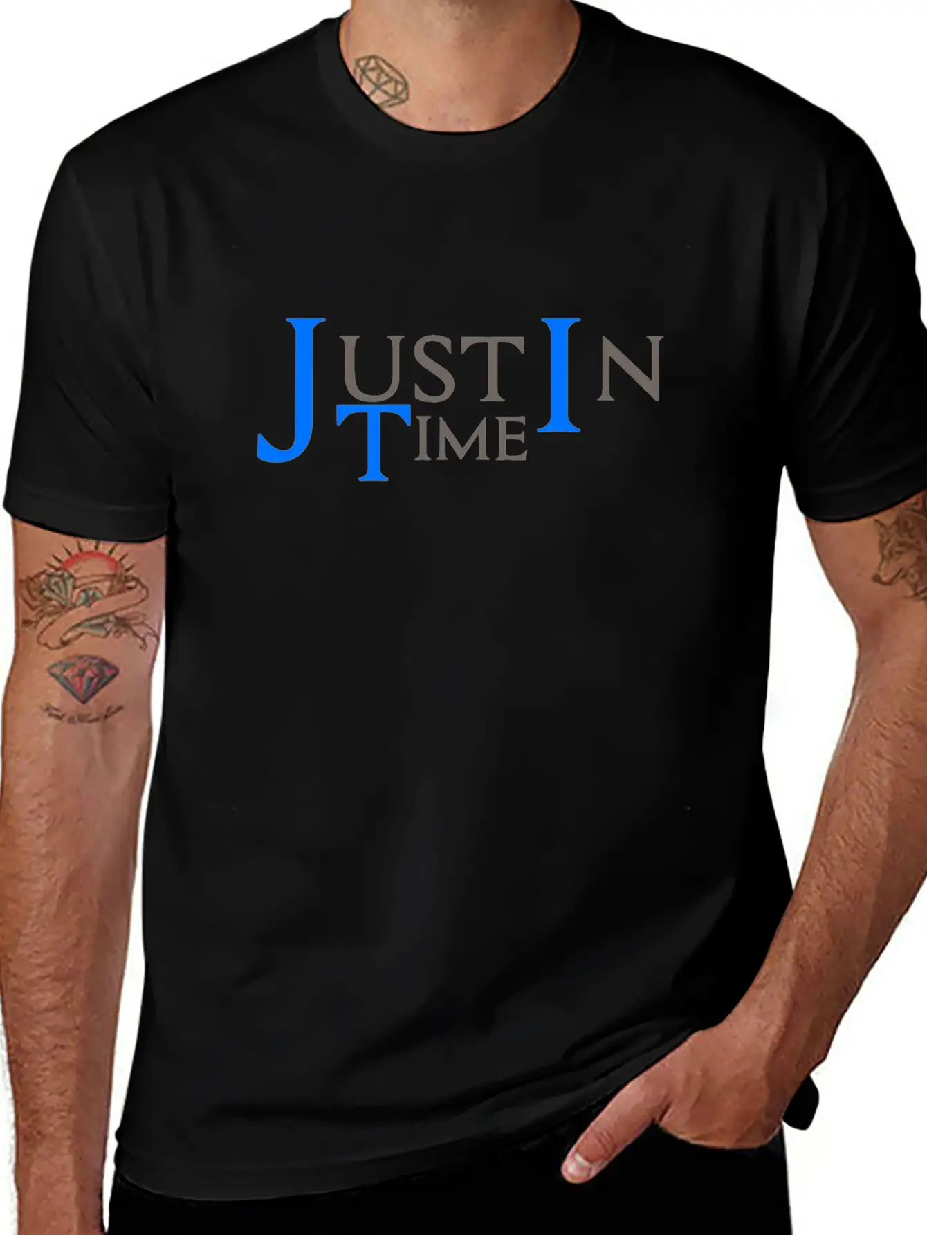 Justintime Dark Essential Unisex Summer Tee – Soft Cotton Casual Fit