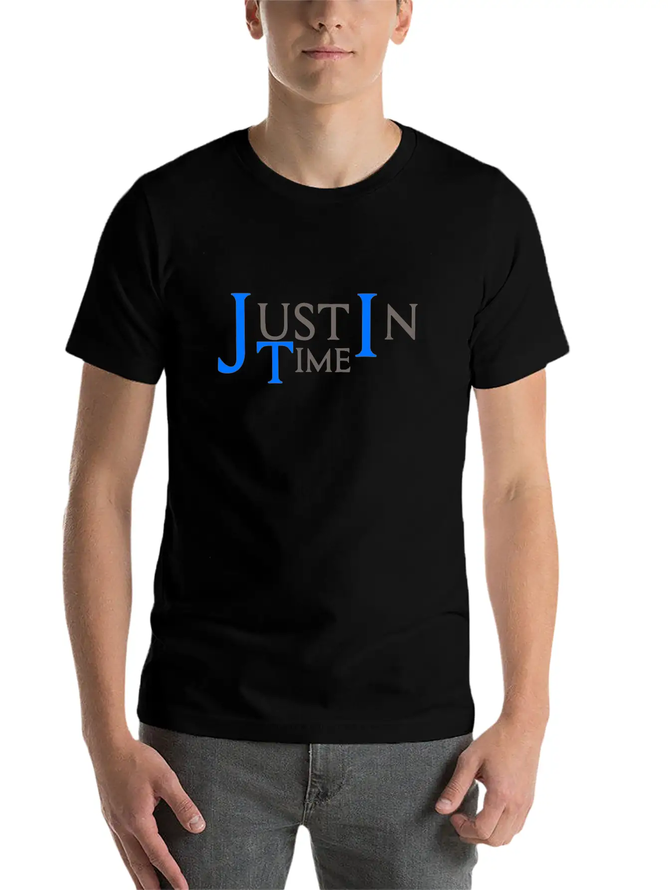 Justintime Dark Essential Unisex Summer Tee – Soft Cotton Casual Fit