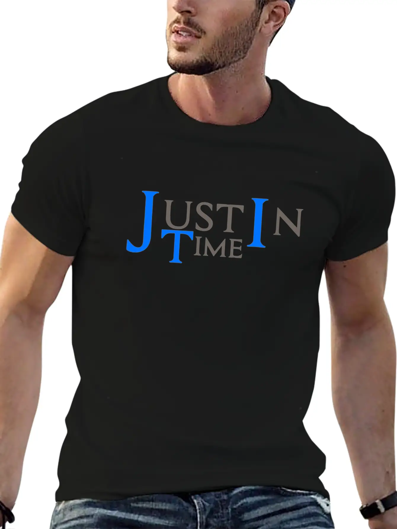 Justintime Dark Essential Unisex Summer Tee – Soft Cotton Casual Fit