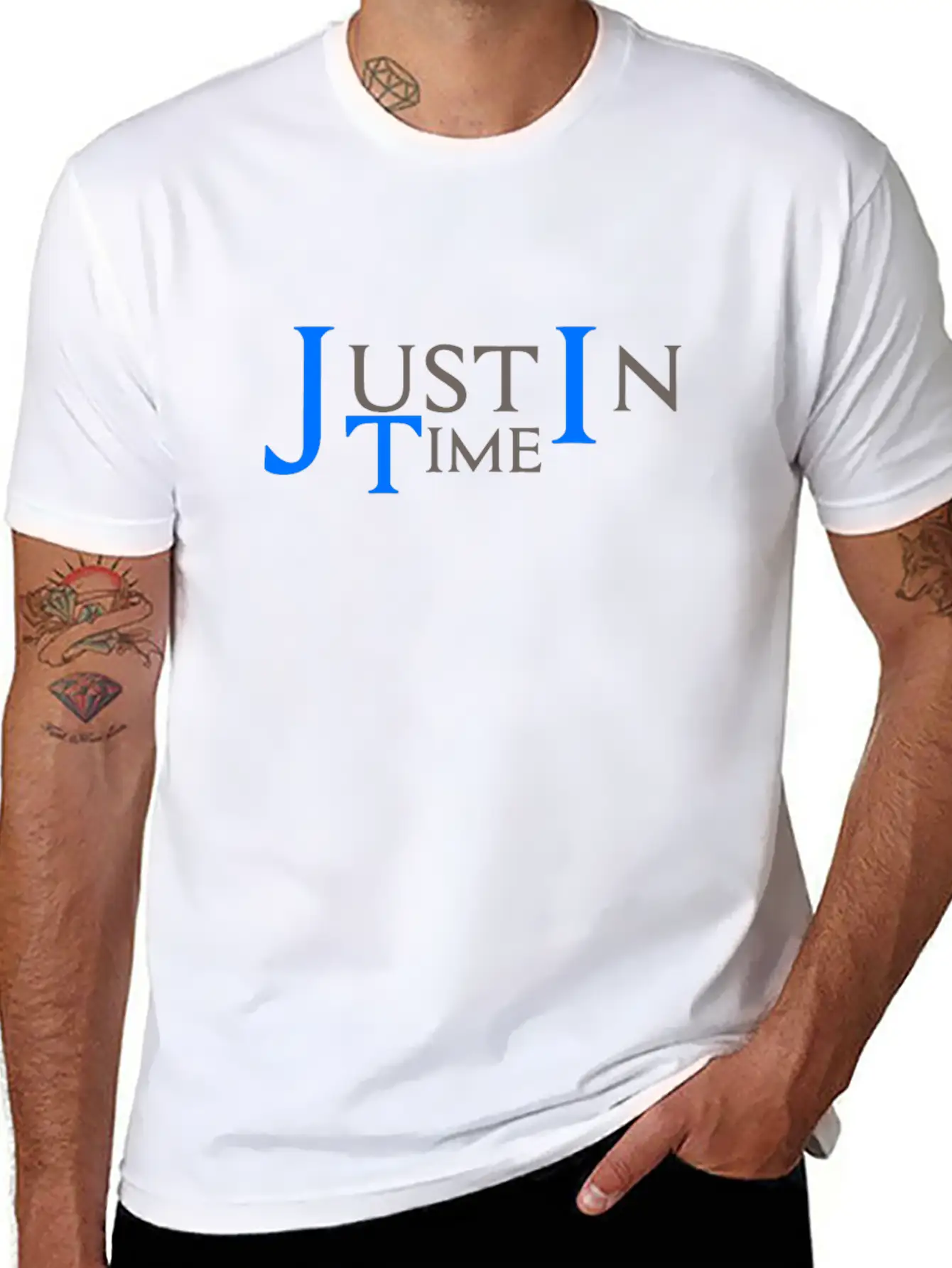Justintime Dark Essential Unisex Summer Tee – Soft Cotton Casual Fit