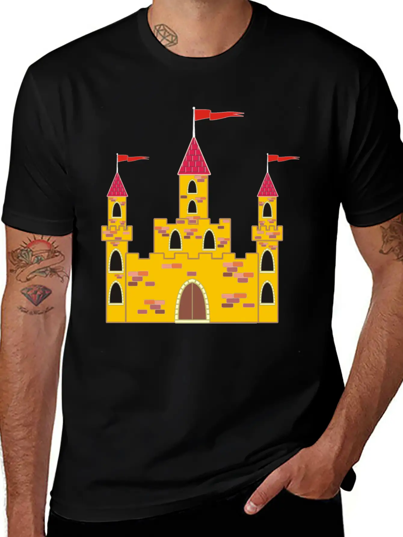 Krone Crown Koenig King Castle Schloss Tower Burg1 Casual Graphic T-Shirt – Simple And Comfortable Daily Wear