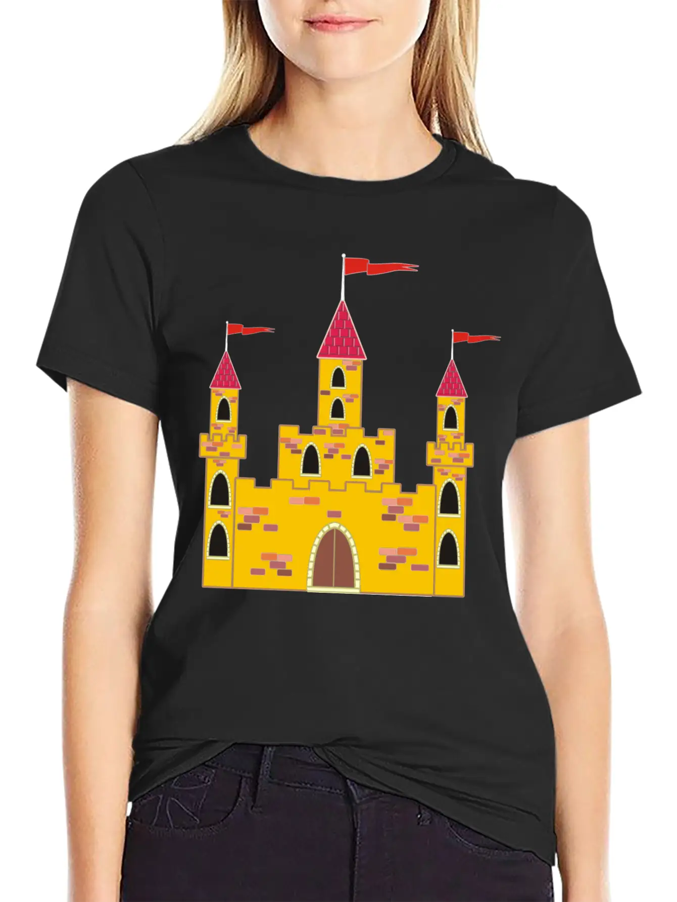 Krone Crown Koenig King Castle Schloss Tower Burg1 Casual Graphic T-Shirt – Simple And Comfortable Daily Wear