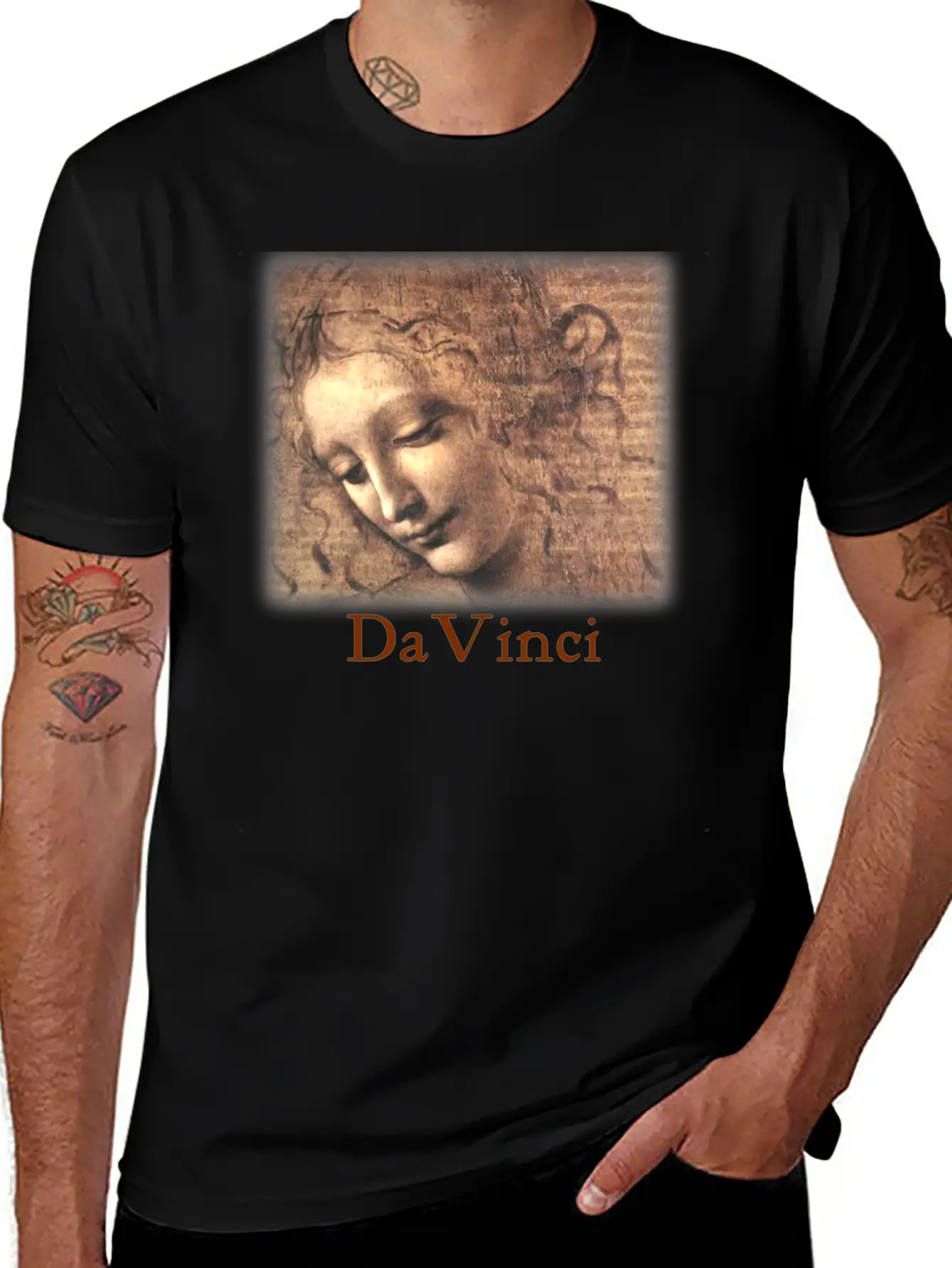 Leonardo_davinci__woman Casual Graphic T-Shirt – Simple And Comfortable Daily Wear
